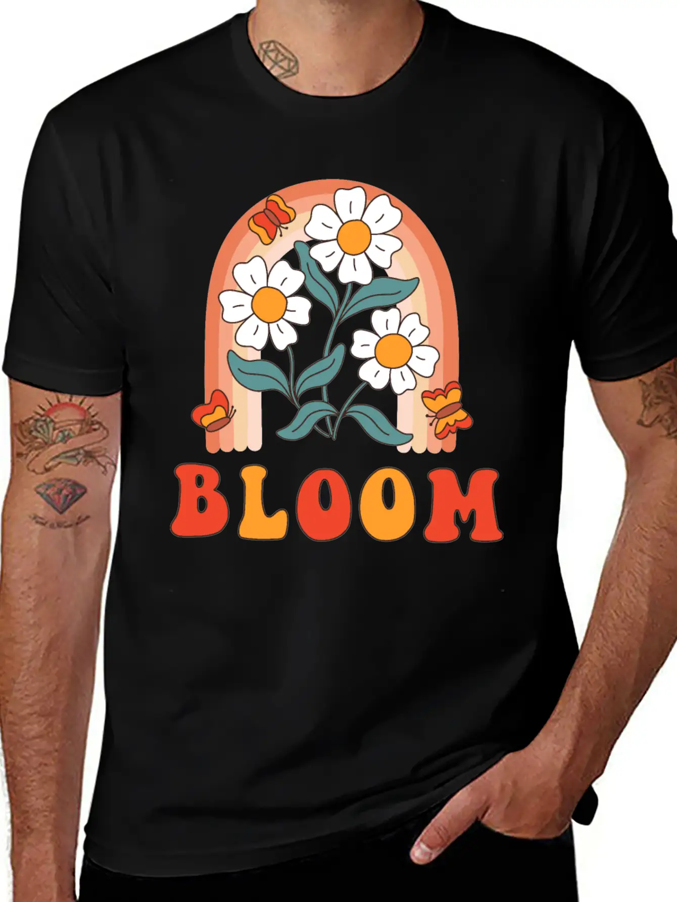 Retro Slogan Bloom With Hippie Flowers Daisies Classic Cotton Tee – Unisex Comfort For Any Season