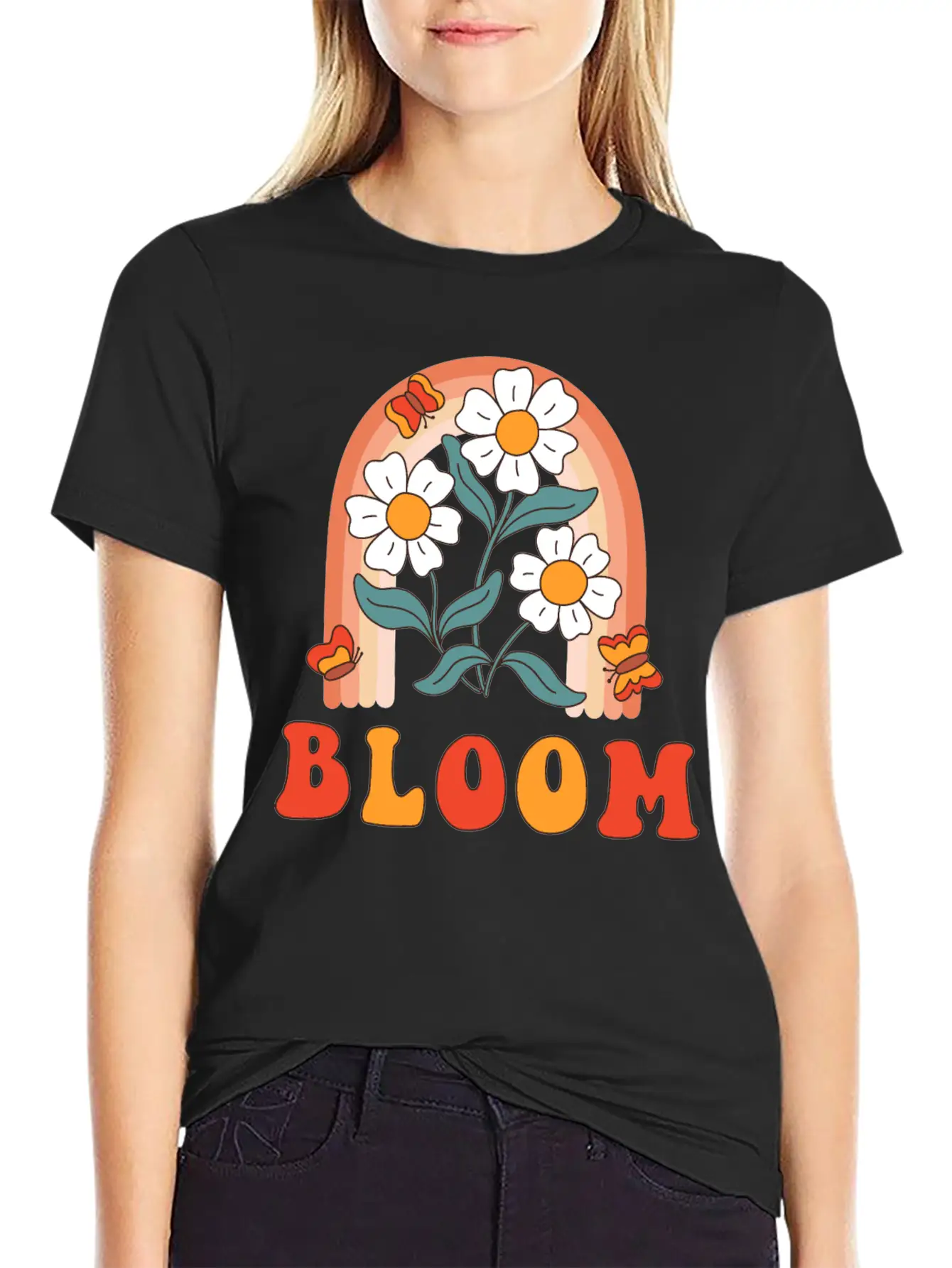 Retro Slogan Bloom With Hippie Flowers Daisies Classic Cotton Tee – Unisex Comfort For Any Season