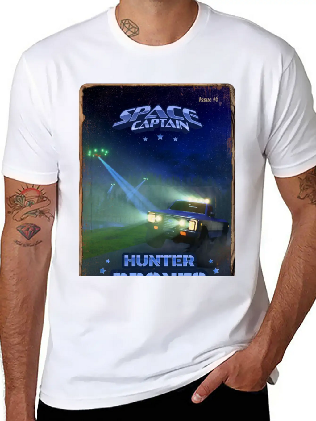 Retro Style Magazine Cover SpaceCaptain Issue 6 Classic Cotton Tee – Unisex Comfort For Any Season