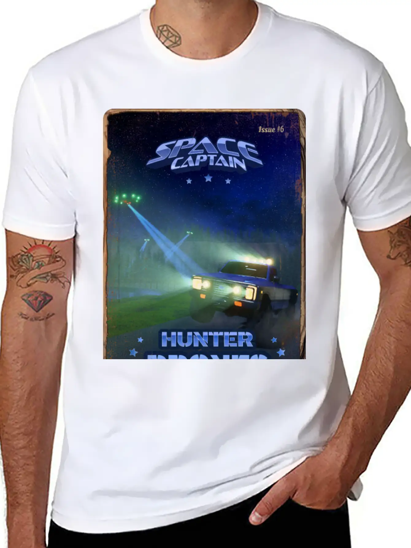 Retro Style Magazine Cover SpaceCaptain Issue 6 Classic Cotton Tee – Unisex Comfort For Any Season