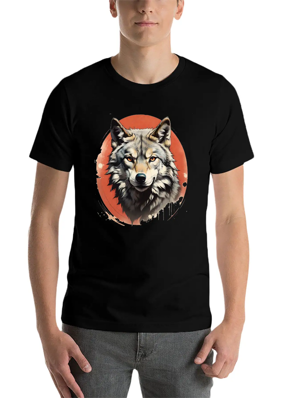 Retro Style Wolf Stylish Everyday T-Shirt – Unisex Basic Cotton Tee