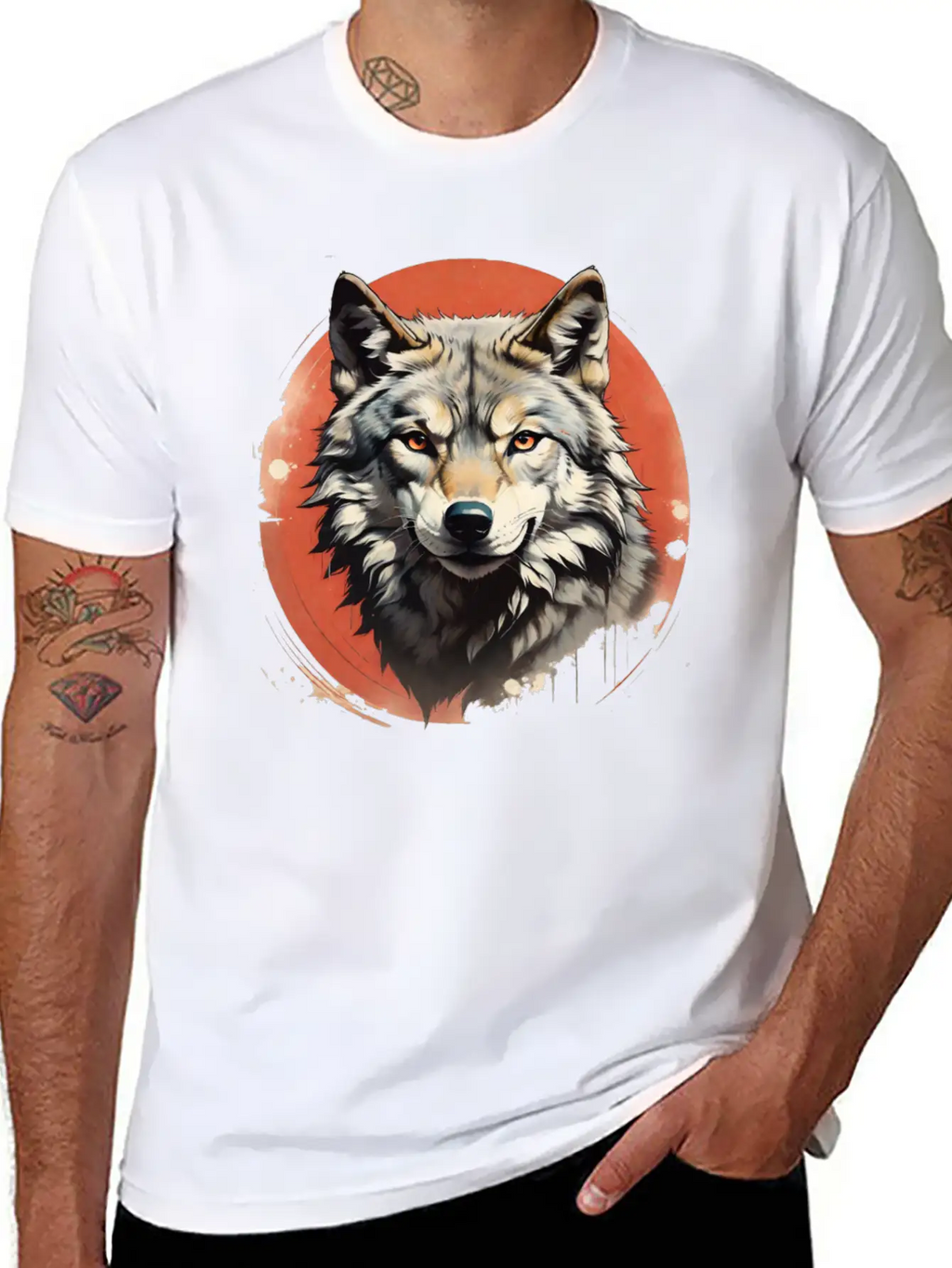 Retro Style Wolf Stylish Everyday T-Shirt – Unisex Basic Cotton Tee