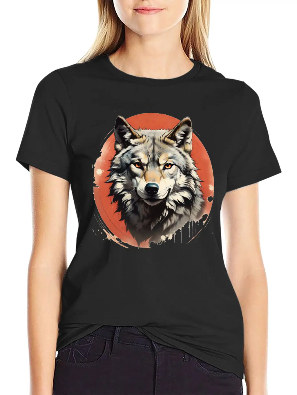 Retro Style Wolf Stylish Everyday T-Shirt – Unisex Basic Cotton Tee