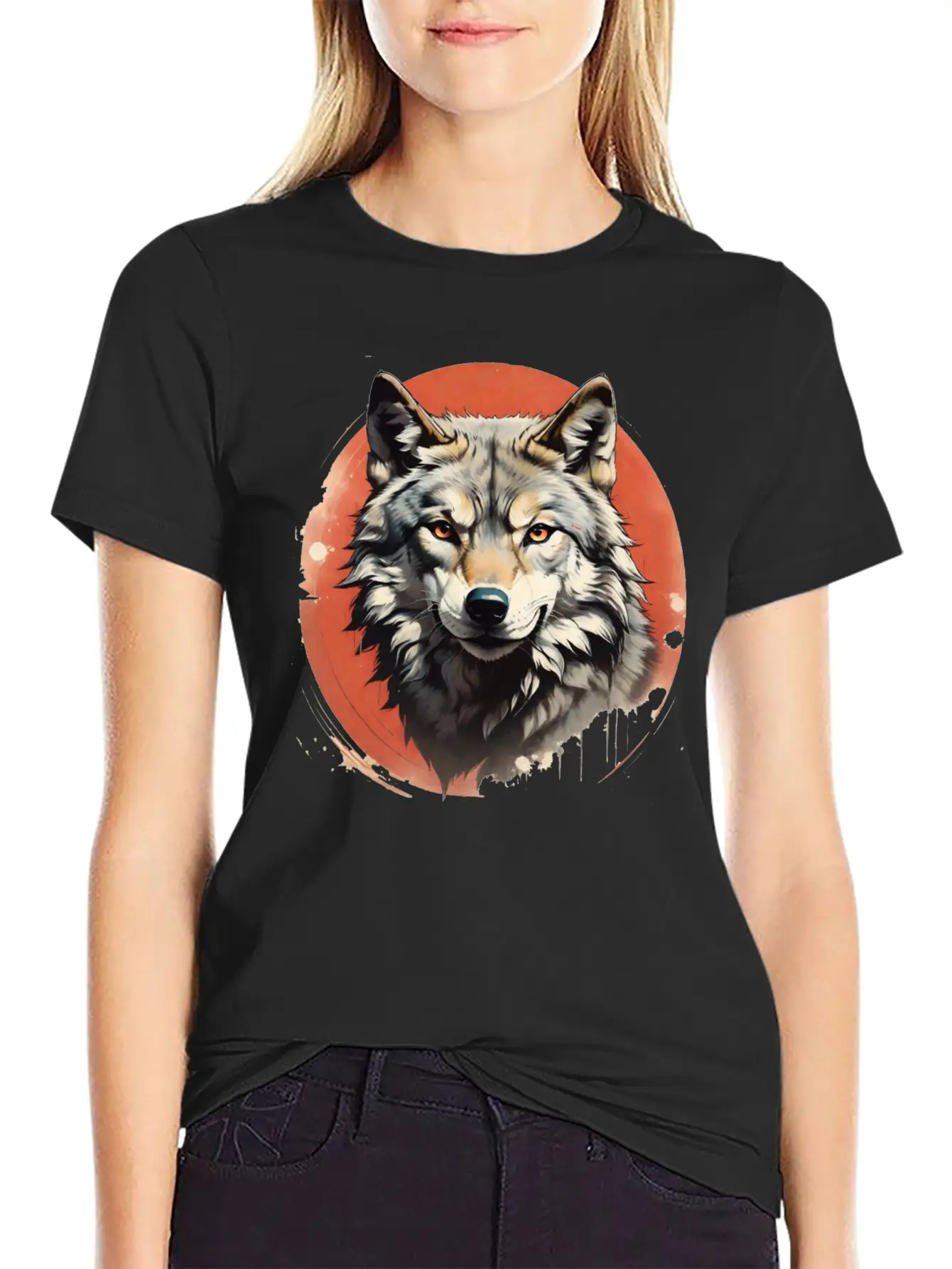 Retro Style Wolf Stylish Everyday T-Shirt – Unisex Basic Cotton Tee