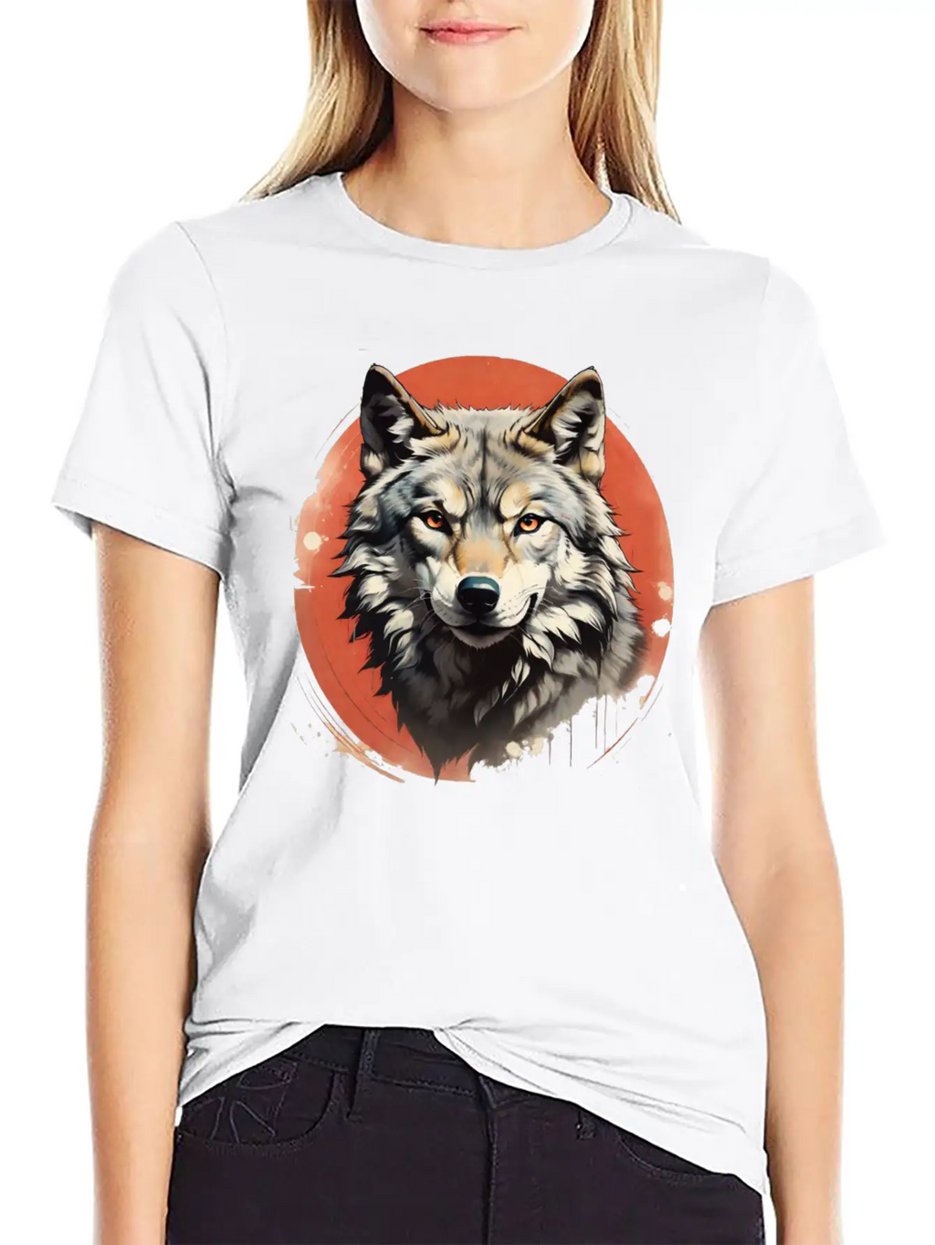 Retro Style Wolf Stylish Everyday T-Shirt – Unisex Basic Cotton Tee