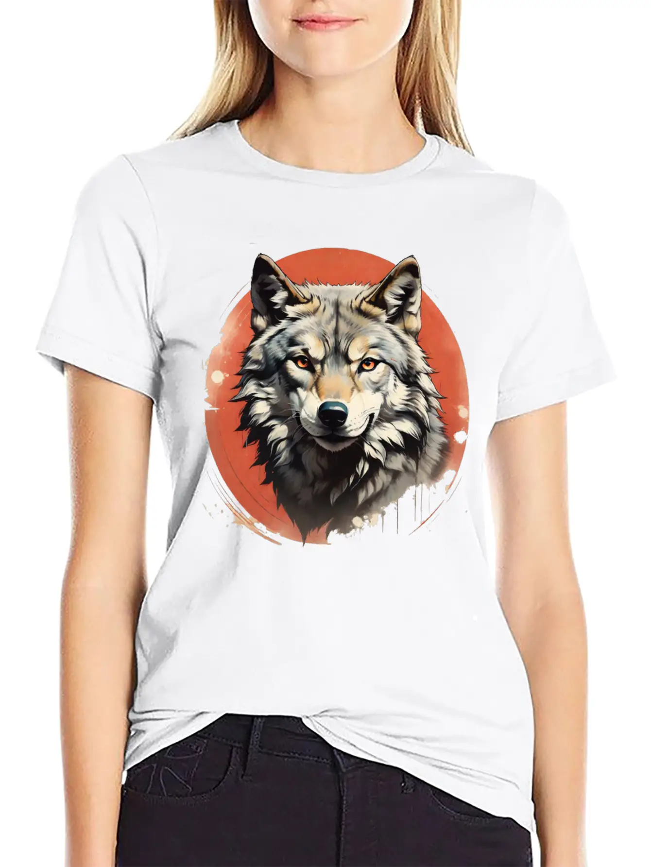 Retro Style Wolf Stylish Everyday T-Shirt – Unisex Basic Cotton Tee