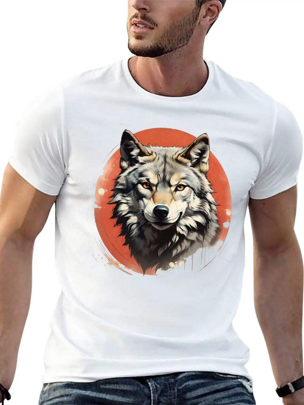 Retro Style Wolf Stylish Everyday T-Shirt – Unisex Basic Cotton Tee