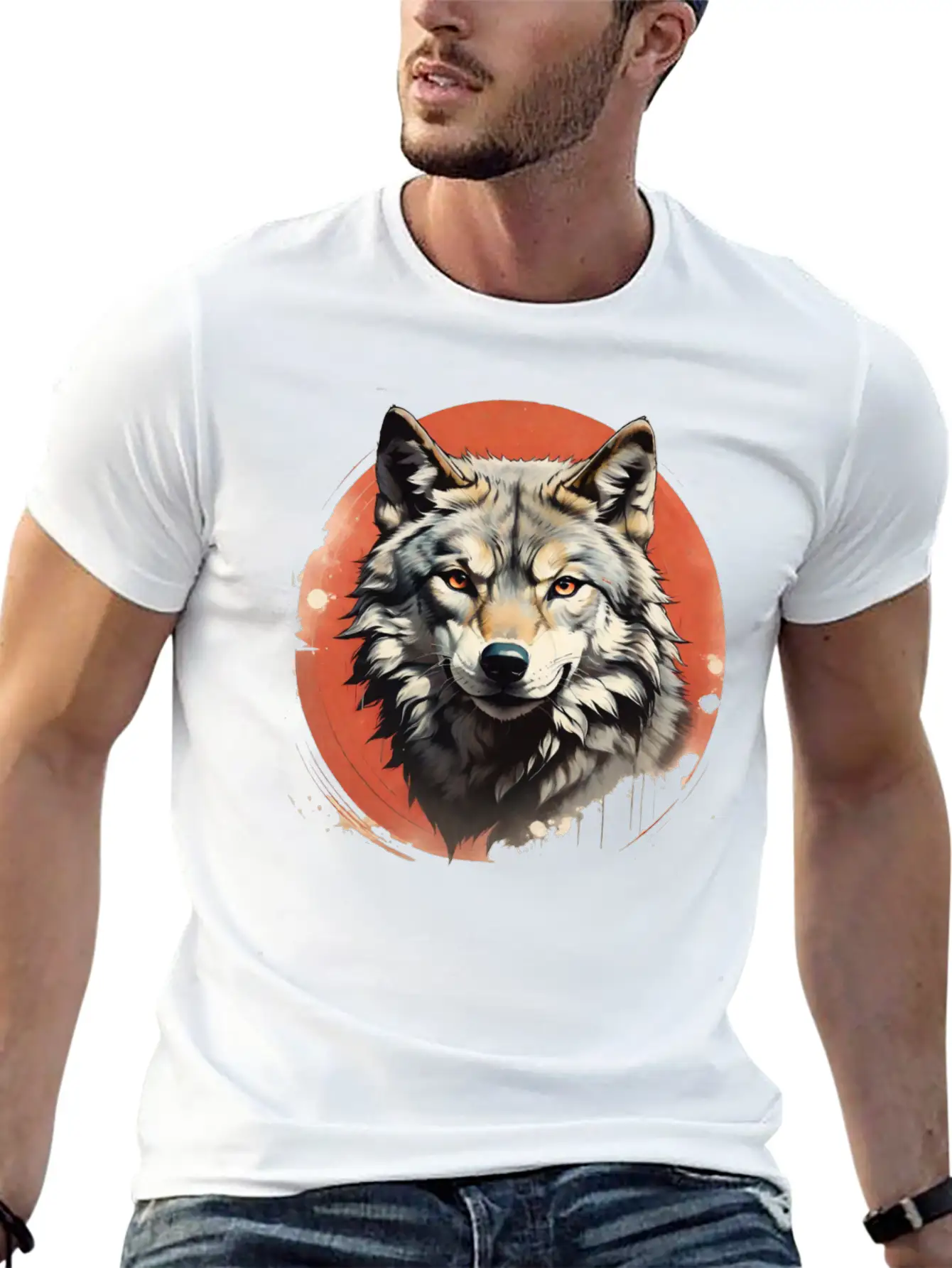 Retro Style Wolf Stylish Everyday T-Shirt – Unisex Basic Cotton Tee