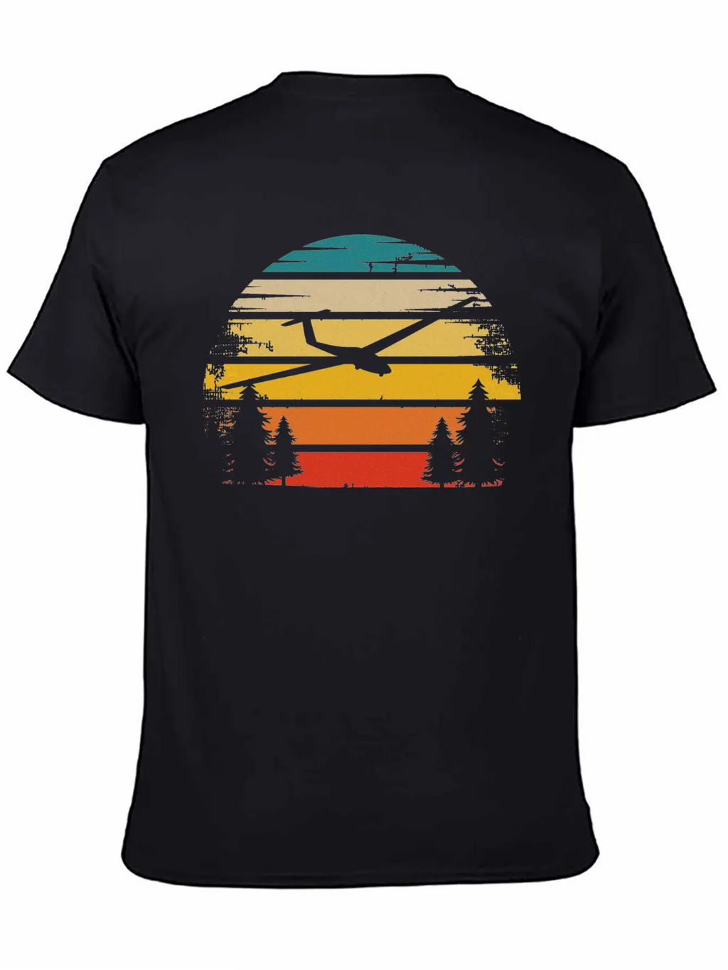 Retro Sun And Sailplane - (B) Classic Cotton Tee – Unisex Comfort For Any Season