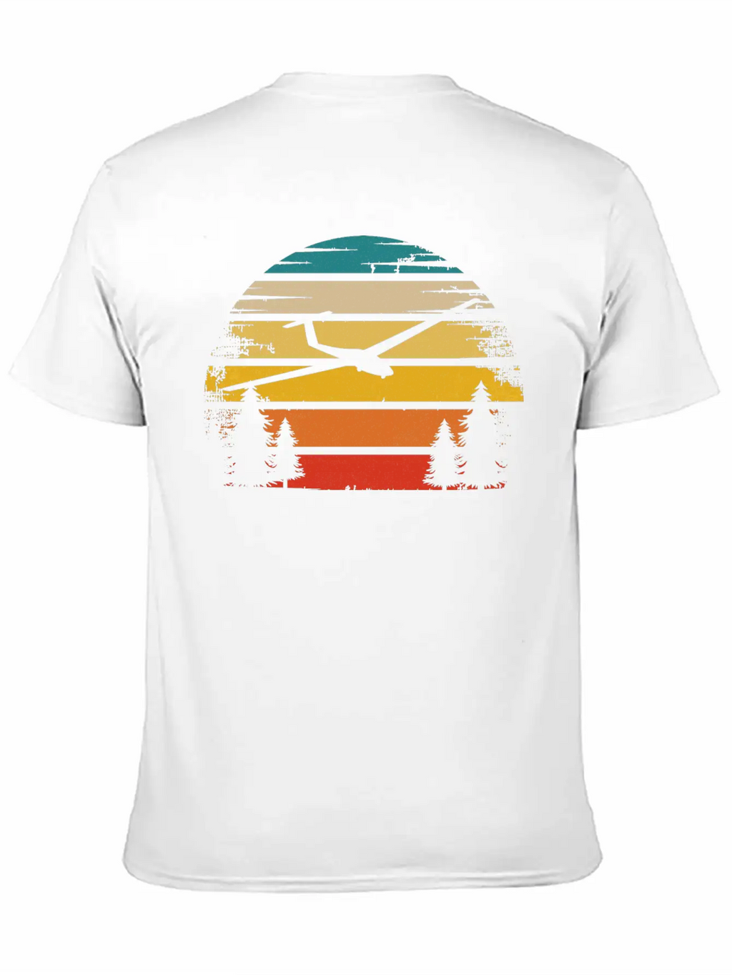 Retro Sun And Sailplane - (B) Classic Cotton Tee – Unisex Comfort For Any Season