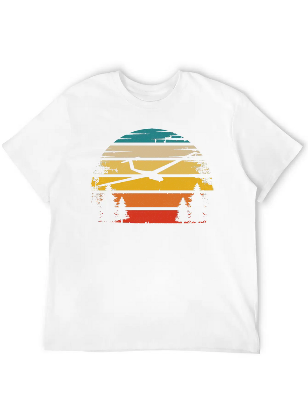 Retro Sun And Sailplane - (B) Classic Cotton Tee – Unisex Comfort For Any Season