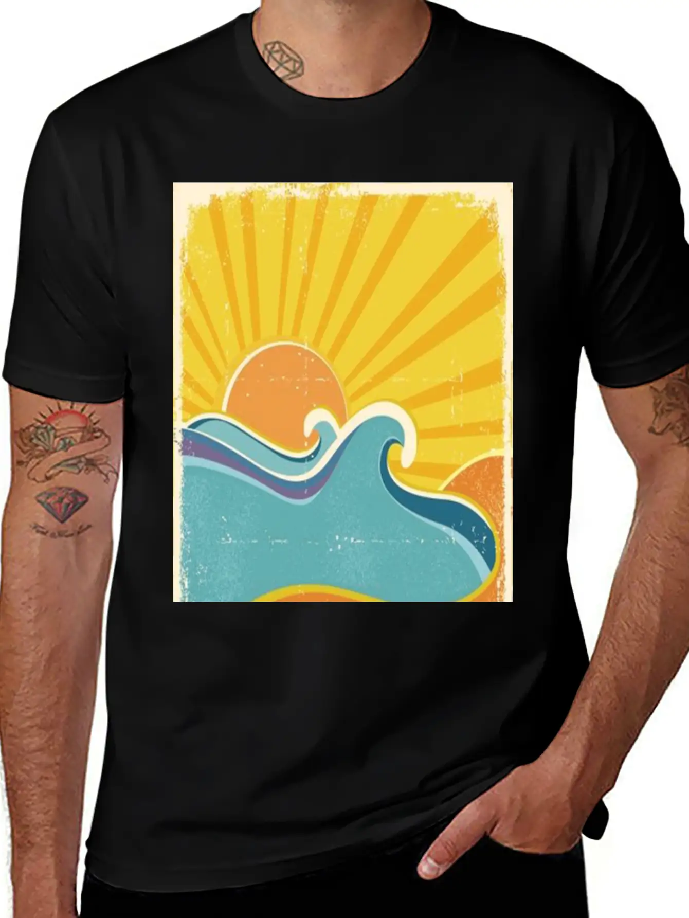 Retro Sun Breathable Soft Cotton T-Shirt – Timeless Casual Look