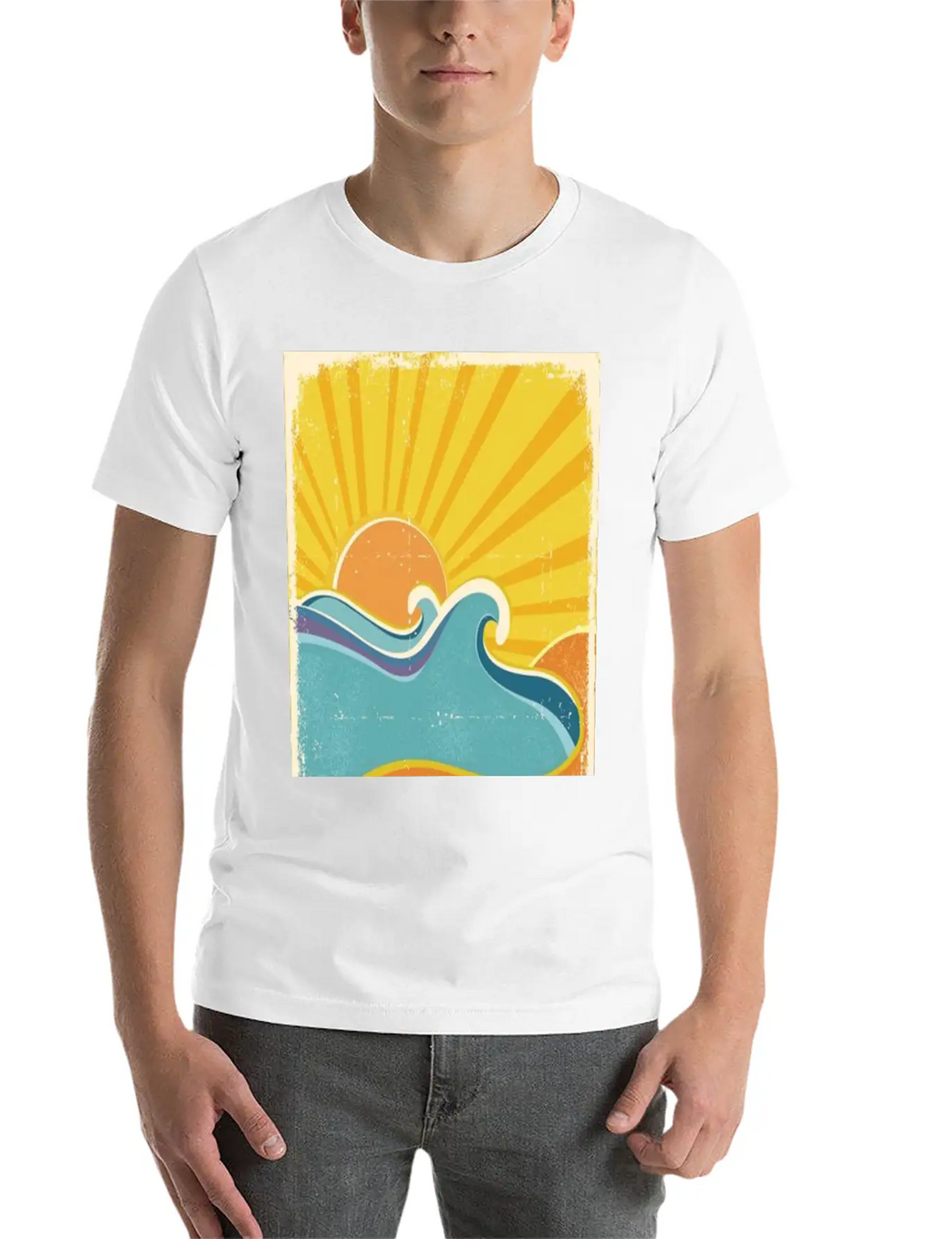 Retro Sun Breathable Soft Cotton T-Shirt – Timeless Casual Look