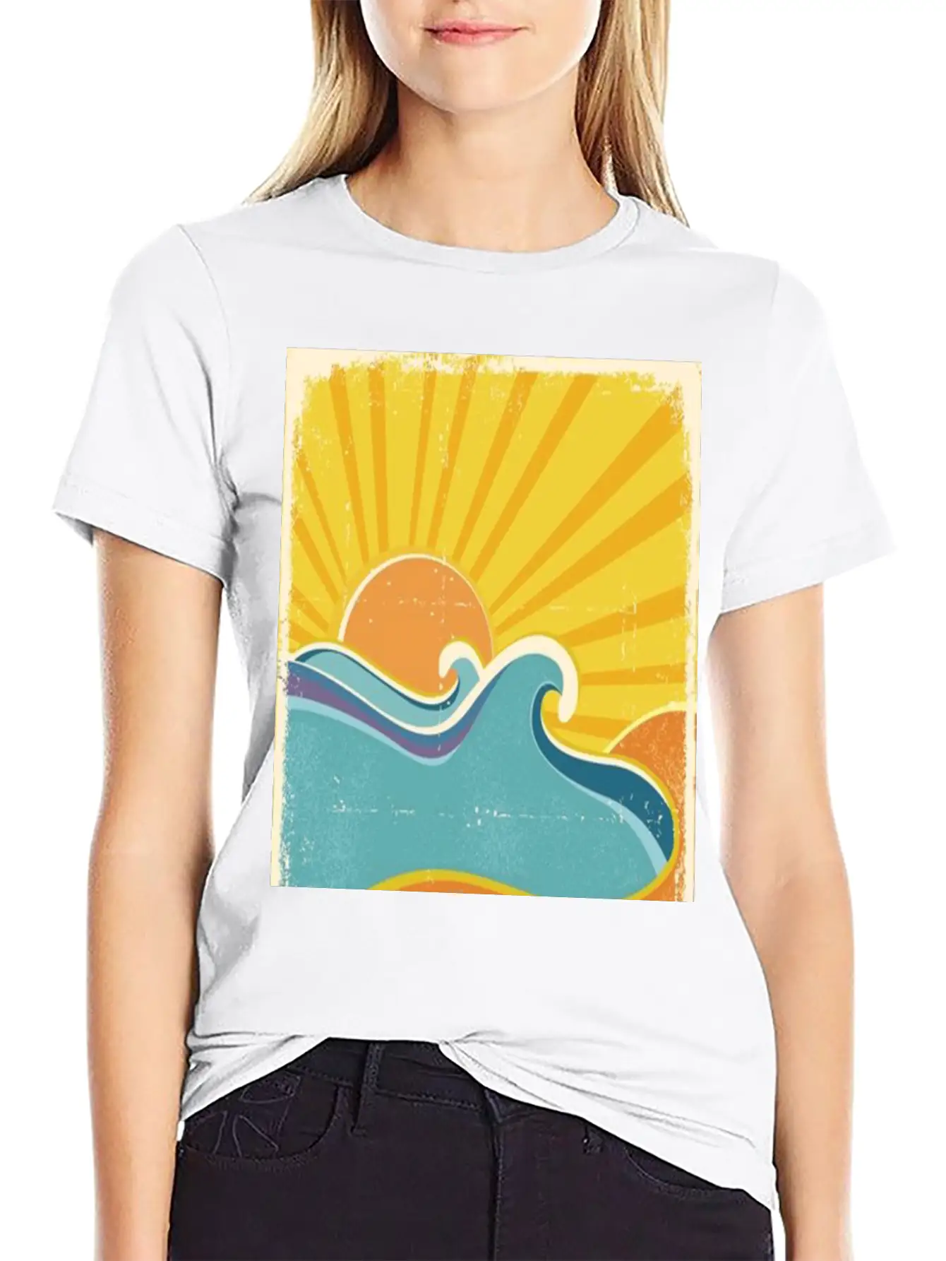 Retro Sun Breathable Soft Cotton T-Shirt – Timeless Casual Look