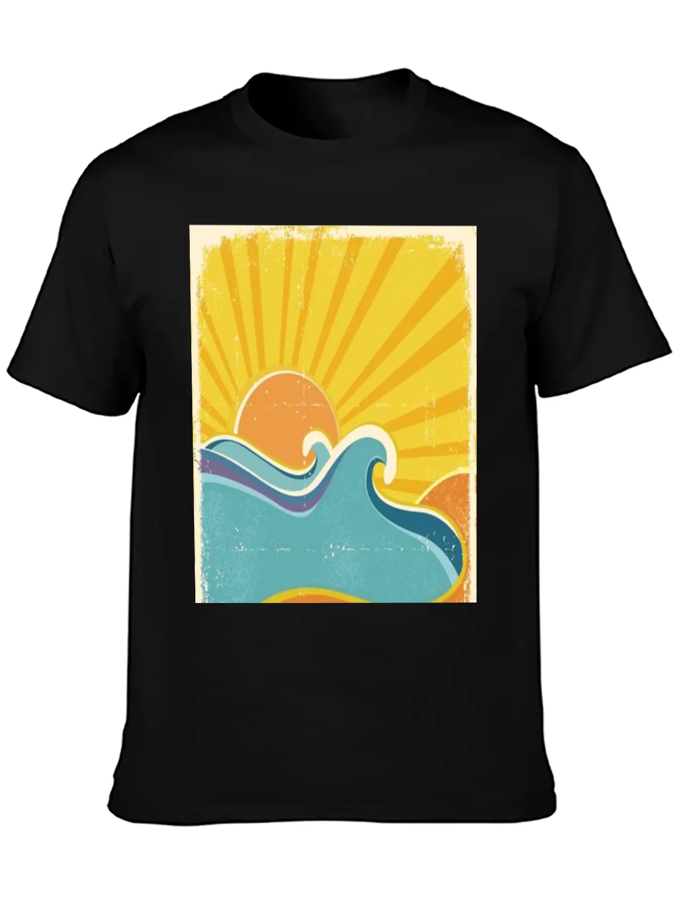 Retro Sun Breathable Soft Cotton T-Shirt – Timeless Casual Look