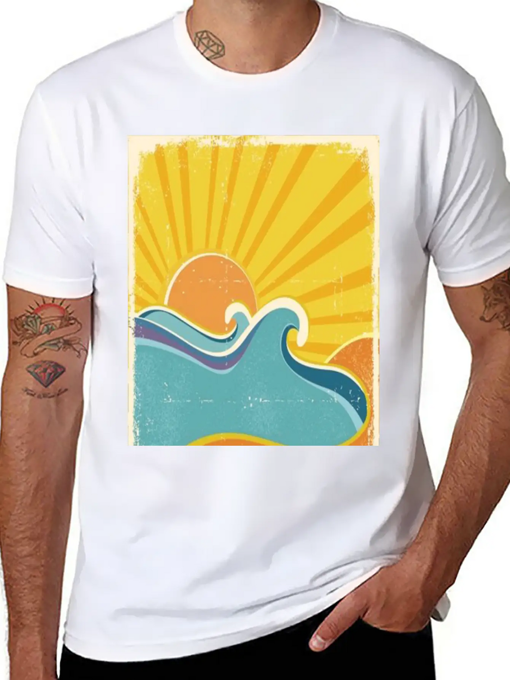 Retro Sun Breathable Soft Cotton T-Shirt – Timeless Casual Look