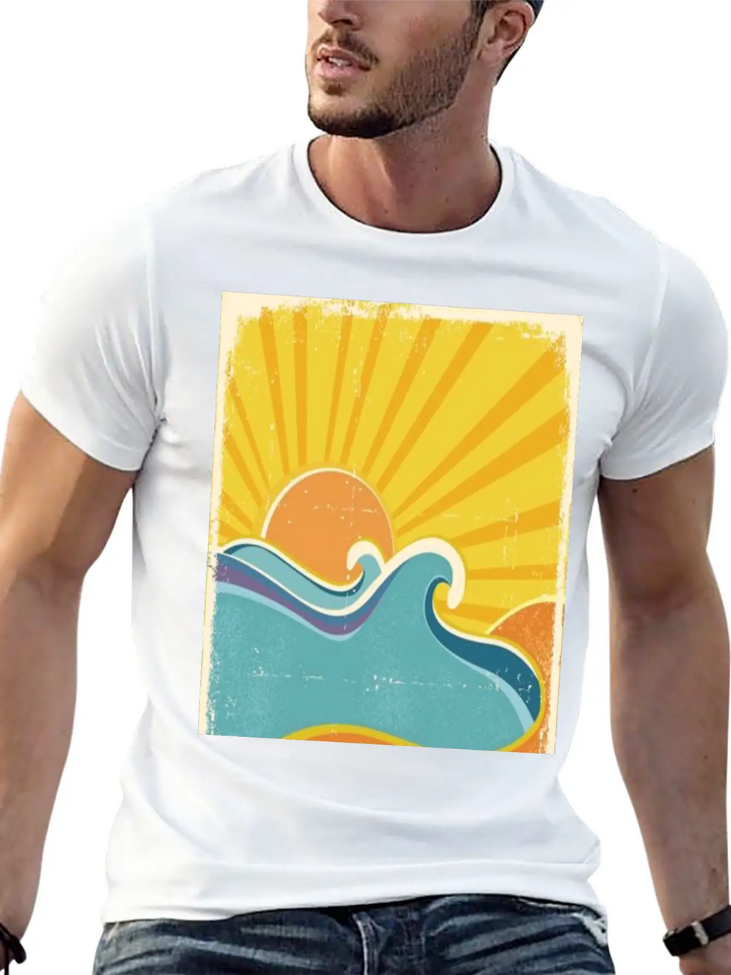 Retro Sun Breathable Soft Cotton T-Shirt – Timeless Casual Look