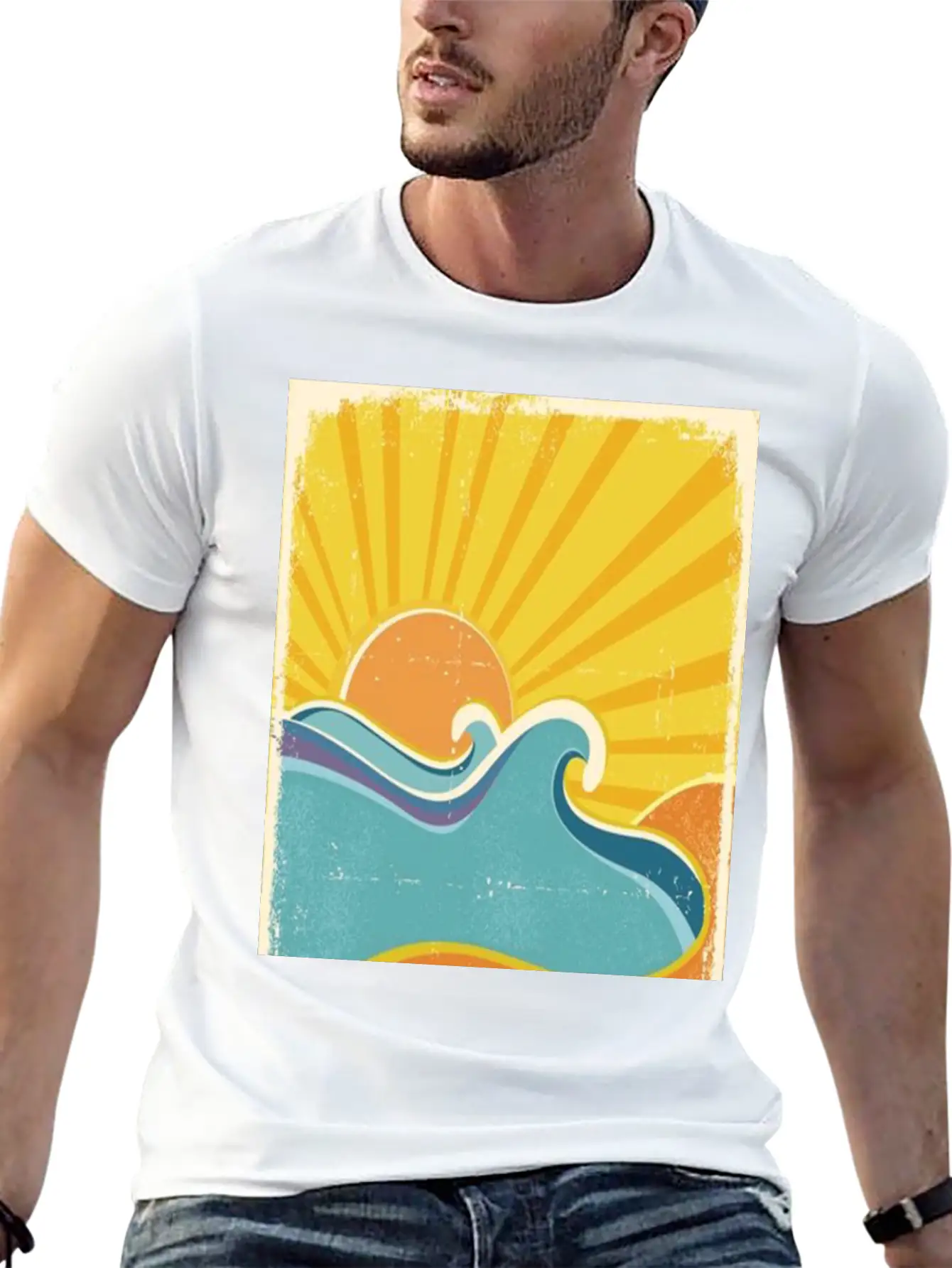 Retro Sun Breathable Soft Cotton T-Shirt – Timeless Casual Look