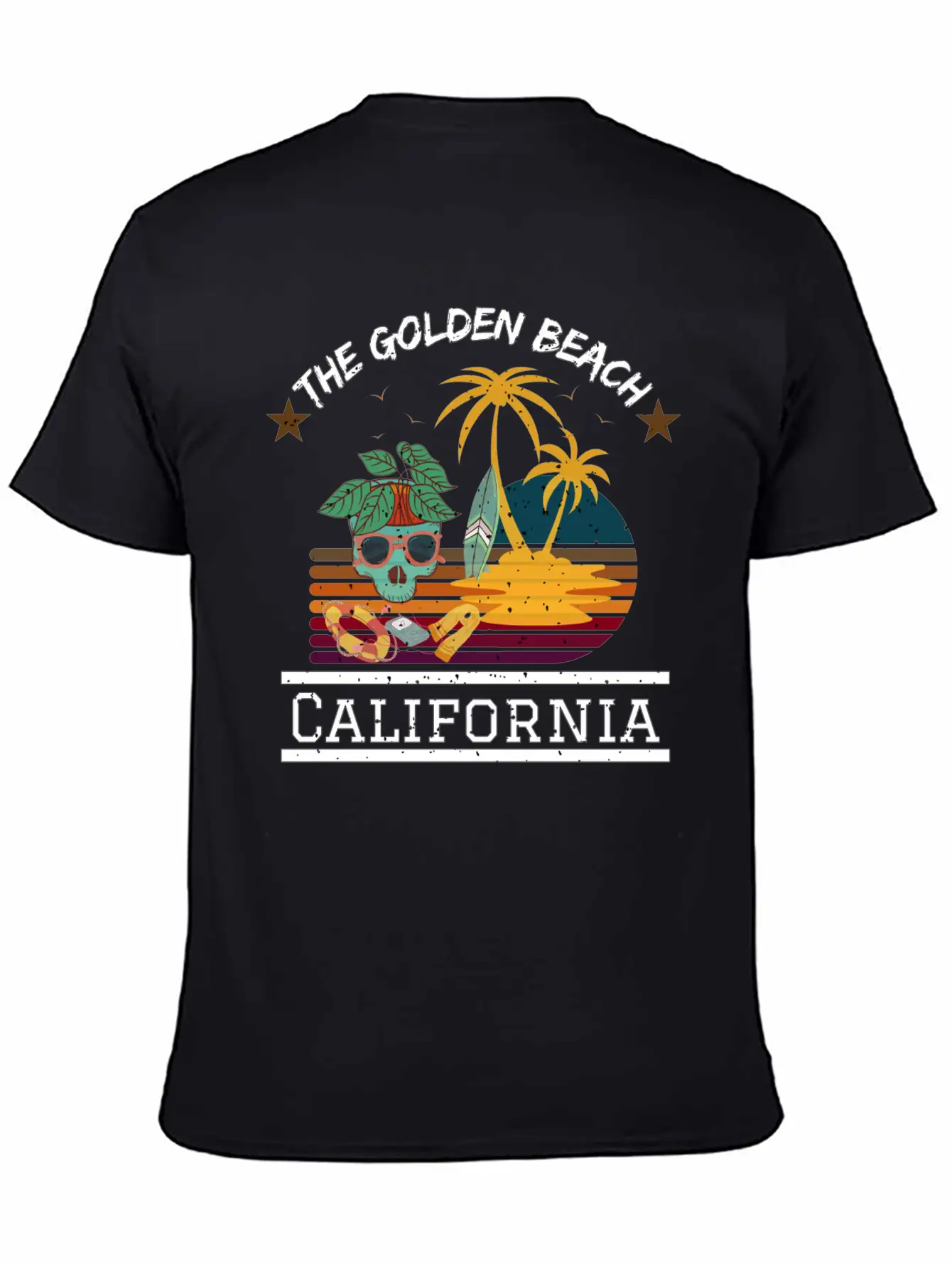 Retro Sunrise Desi, The Golden Beach , California Stylish Everyday T-Shirt – Unisex Basic Cotton Tee