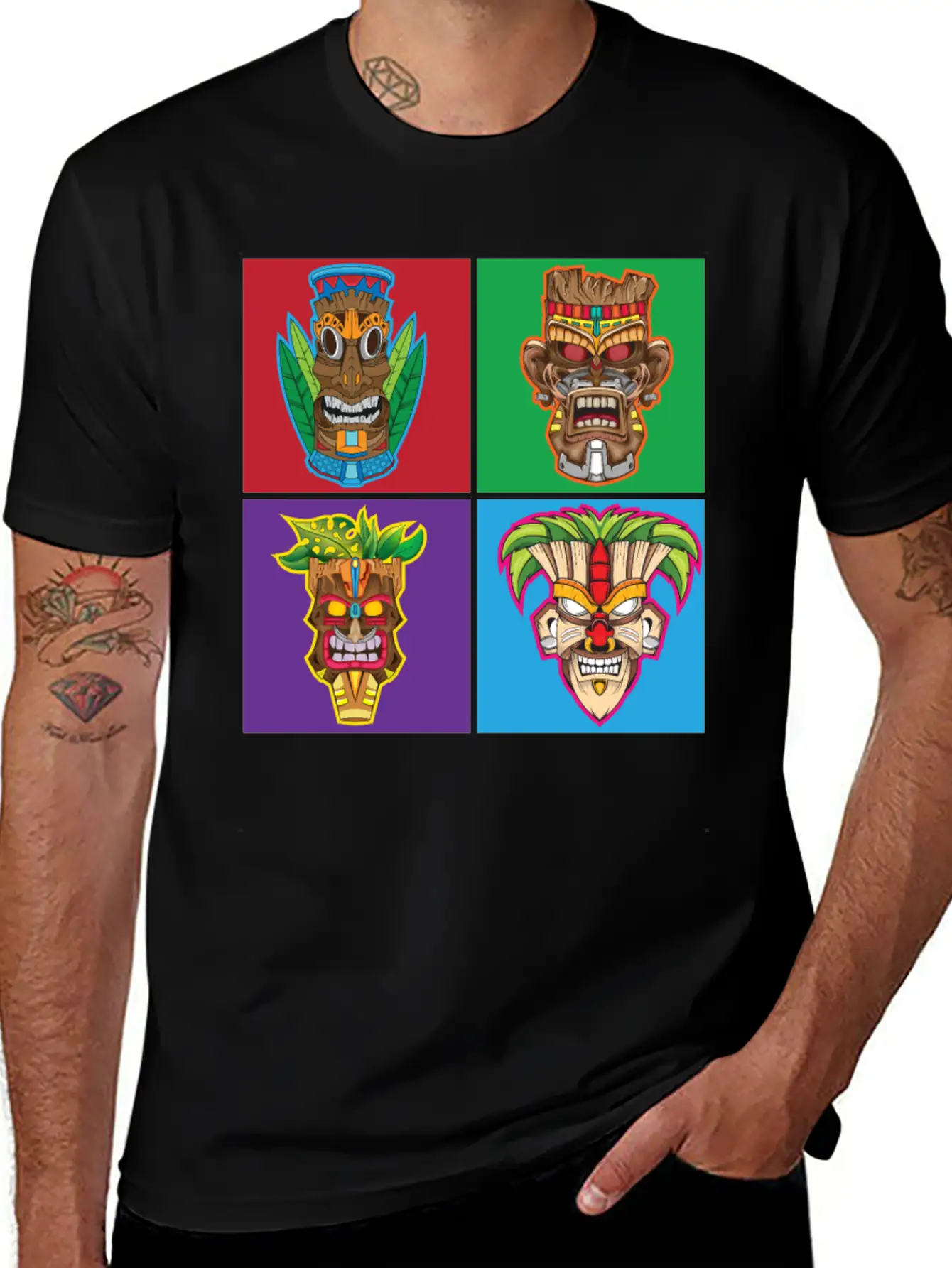 Retro Tiki Hawaii Stylish Everyday T-Shirt – Unisex Basic Cotton Tee