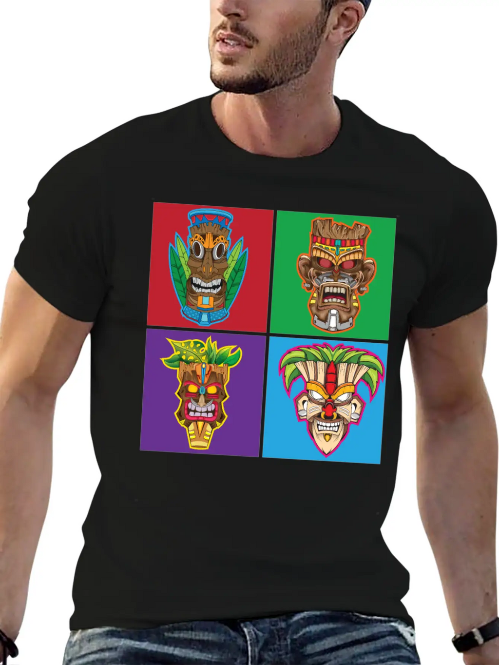 Retro Tiki Hawaii Stylish Everyday T-Shirt – Unisex Basic Cotton Tee