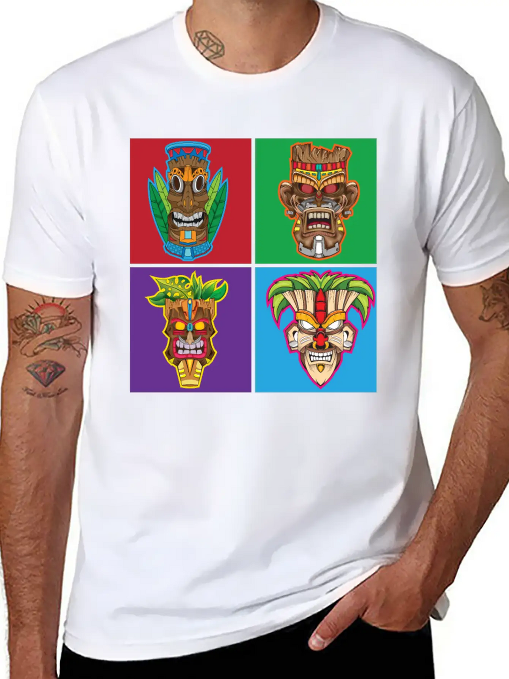 Retro Tiki Hawaii Stylish Everyday T-Shirt – Unisex Basic Cotton Tee