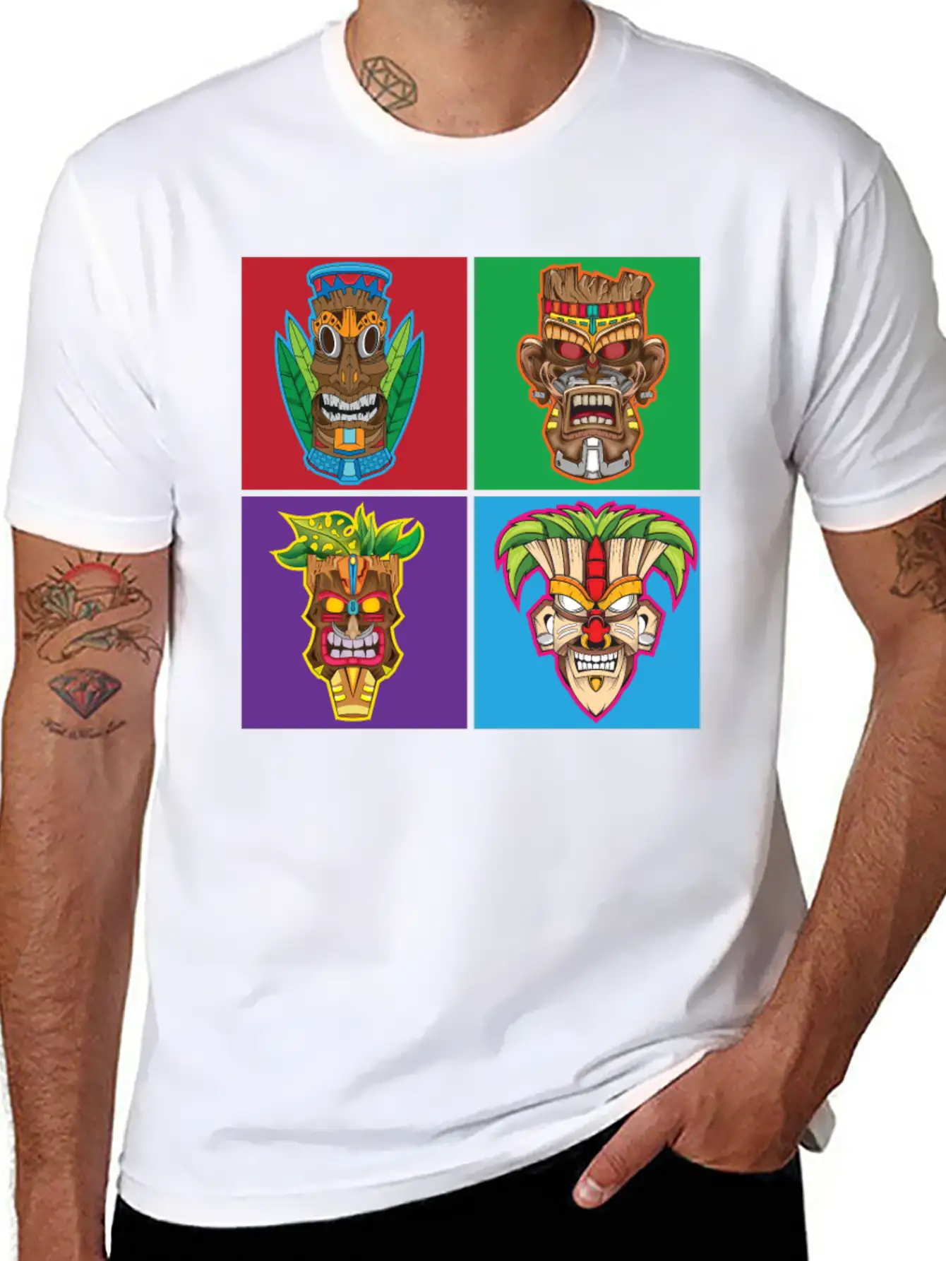 Retro Tiki Hawaii Stylish Everyday T-Shirt – Unisex Basic Cotton Tee