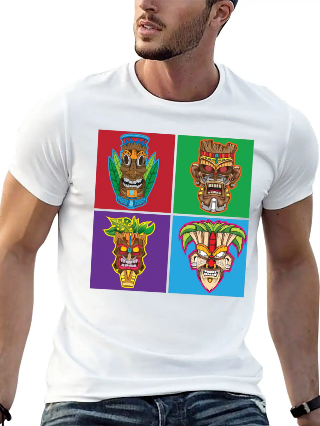 Retro Tiki Hawaii Stylish Everyday T-Shirt – Unisex Basic Cotton Tee