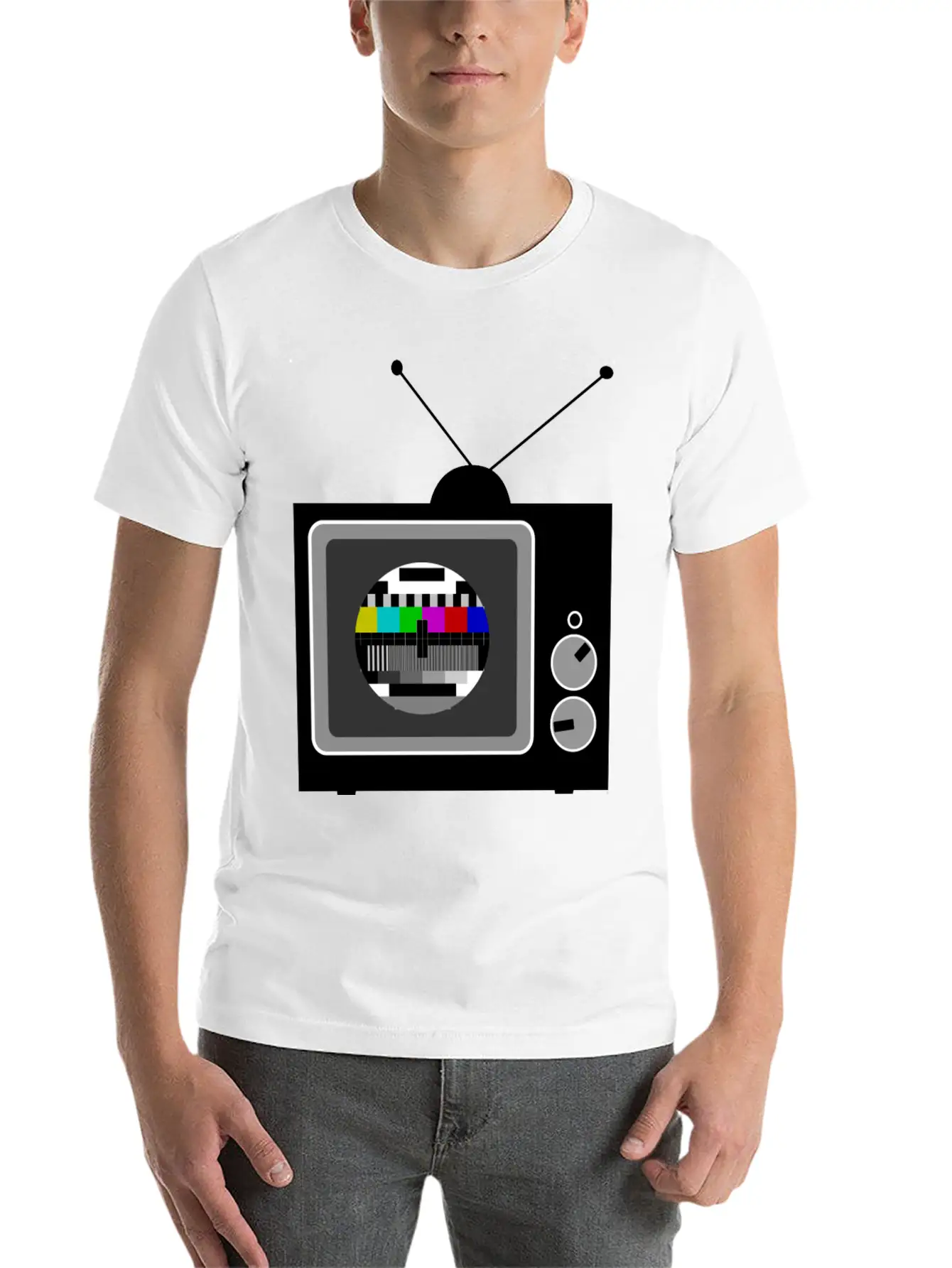 Retro TV Telly Essential Cotton Tee For Daily Outfits – Unisex Style