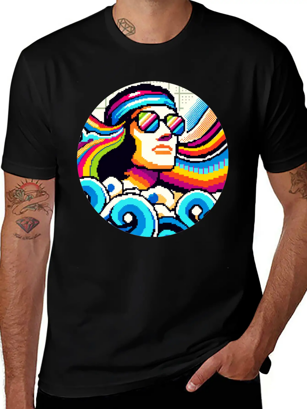 Retro Vibes: Groovy Hobbies In Pixel Art Breathable Graphic T-Shirt – Perfect For Casual Days