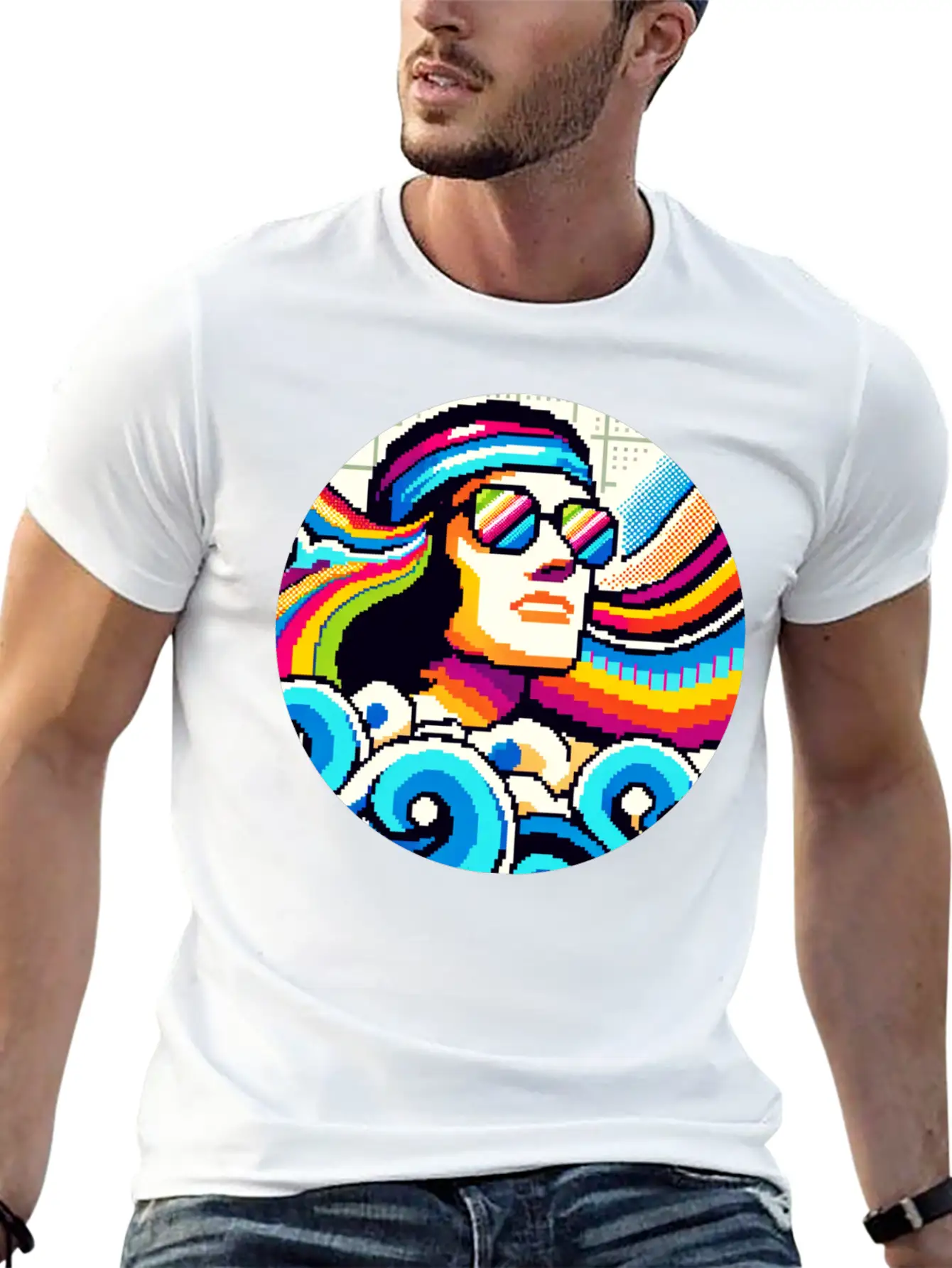 Retro Vibes: Groovy Hobbies In Pixel Art Breathable Graphic T-Shirt – Perfect For Casual Days