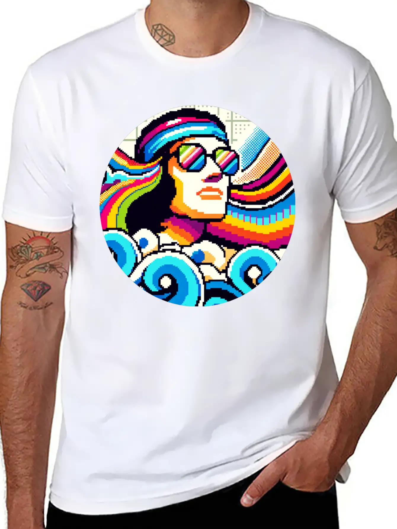 Retro Vibes: Groovy Hobbies In Pixel Art Breathable Graphic T-Shirt – Perfect For Casual Days