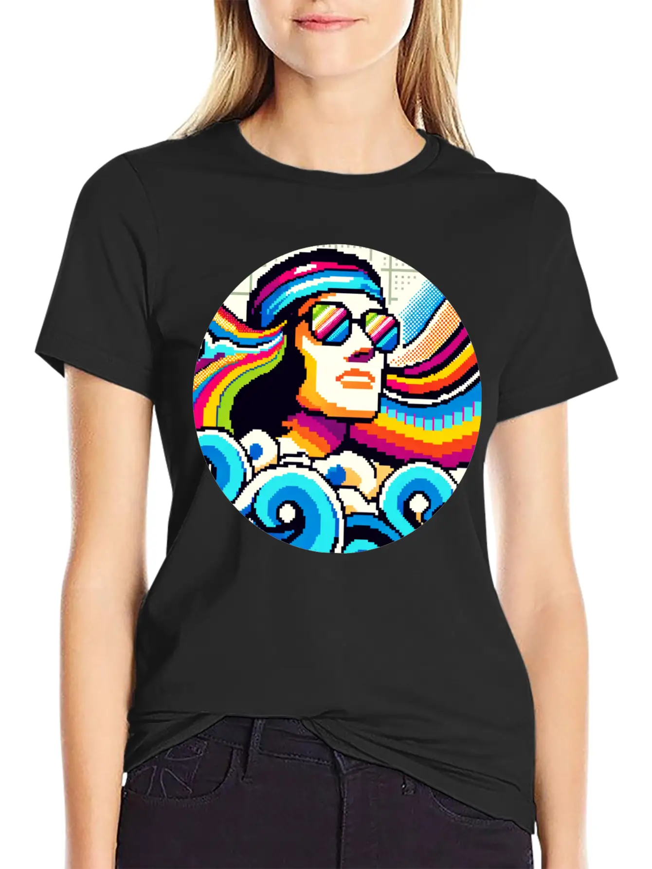 Retro Vibes: Groovy Hobbies In Pixel Art Breathable Graphic T-Shirt – Perfect For Casual Days