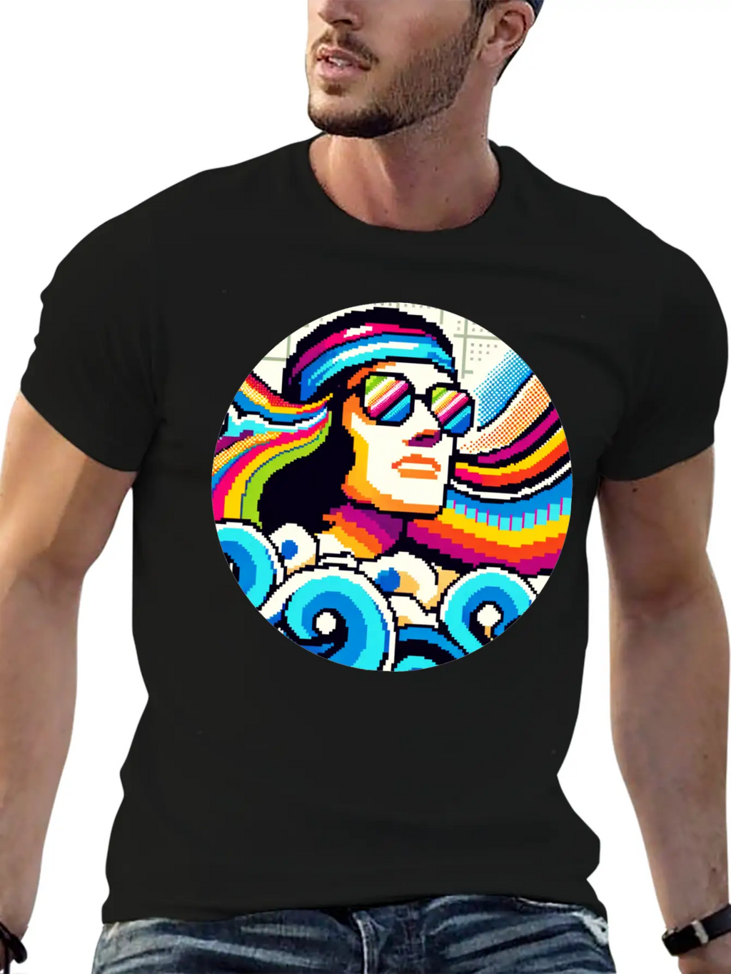Retro Vibes: Groovy Hobbies In Pixel Art Breathable Graphic T-Shirt – Perfect For Casual Days