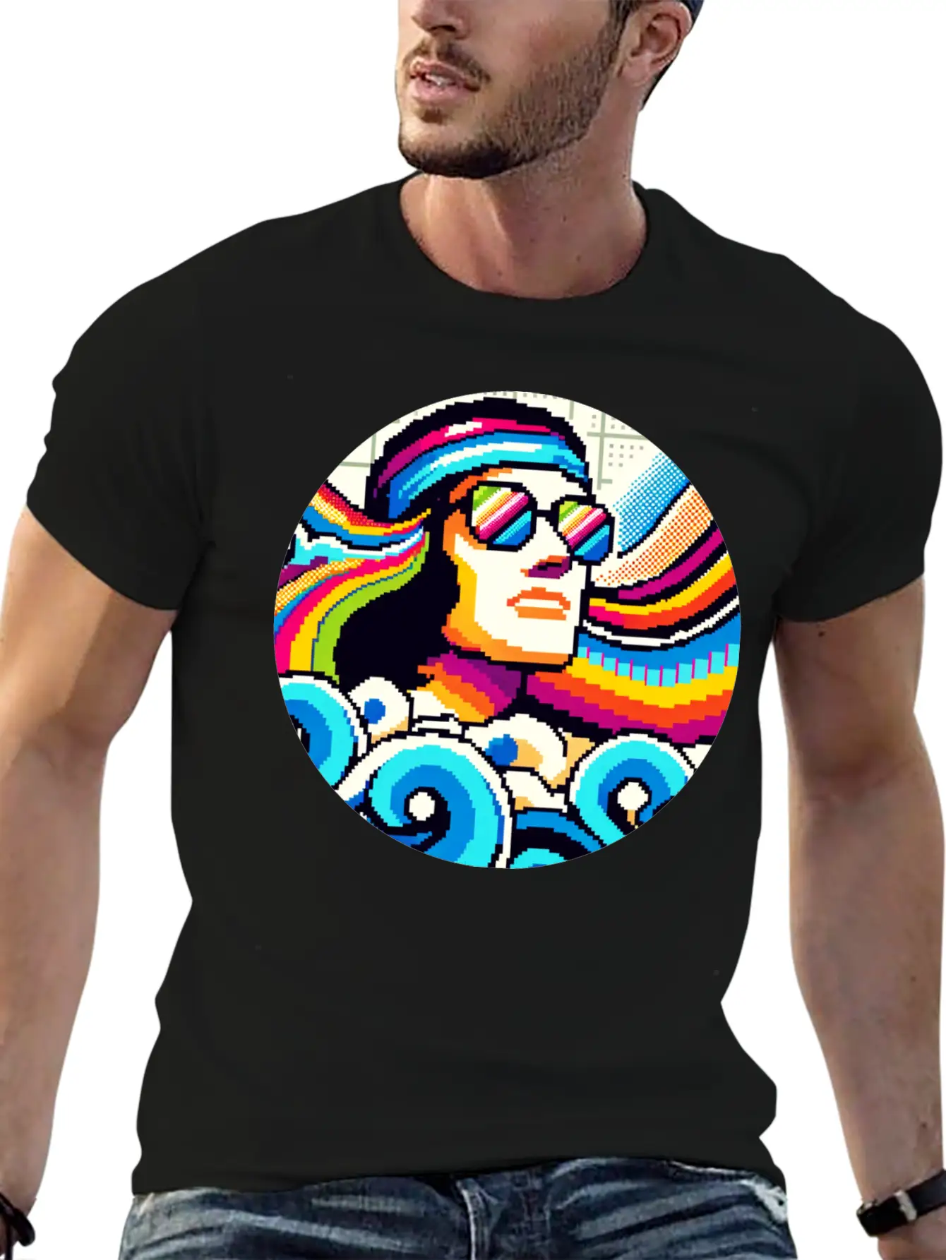 Retro Vibes: Groovy Hobbies In Pixel Art Breathable Graphic T-Shirt – Perfect For Casual Days