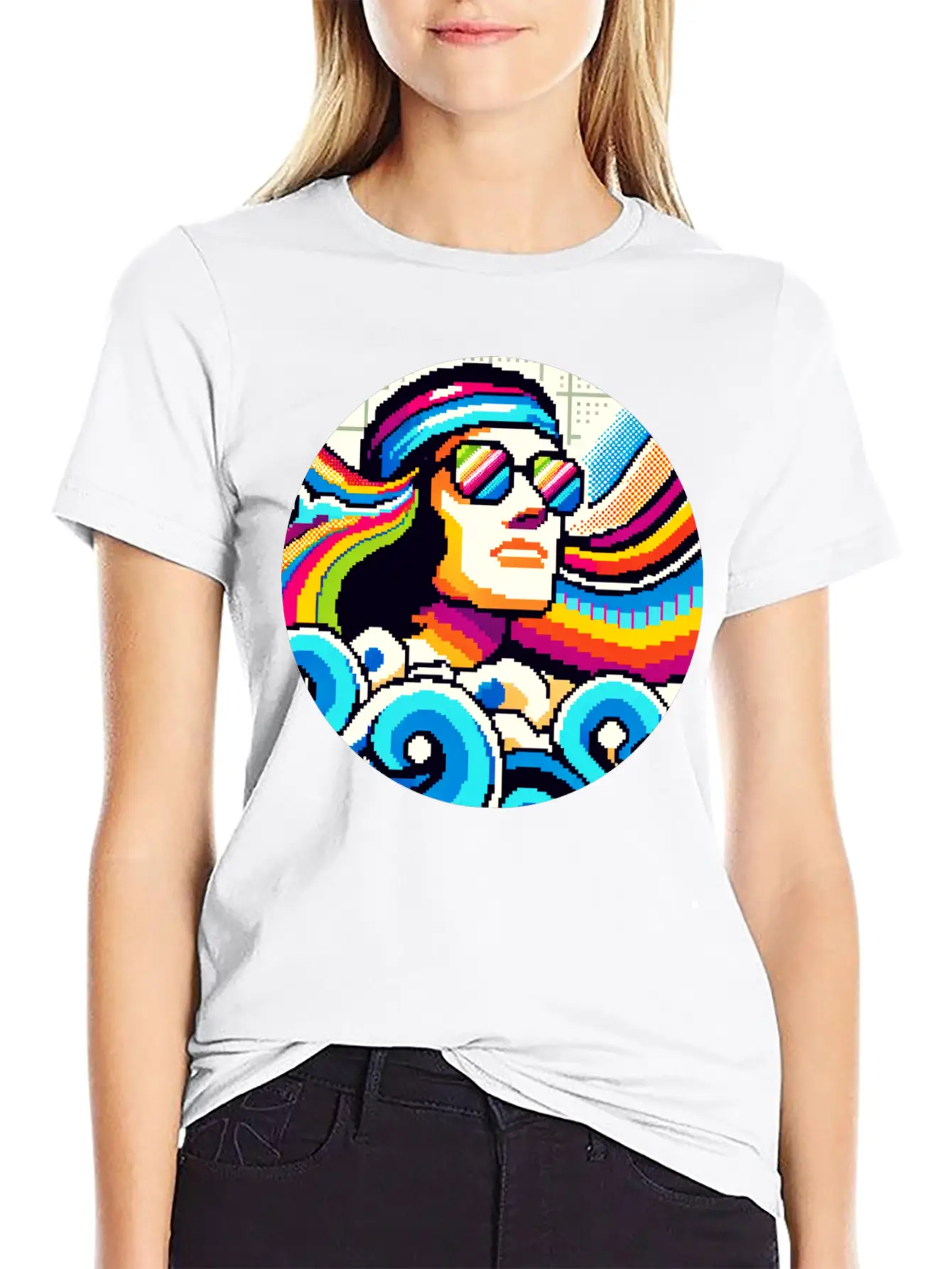 Retro Vibes: Groovy Hobbies In Pixel Art Breathable Graphic T-Shirt – Perfect For Casual Days