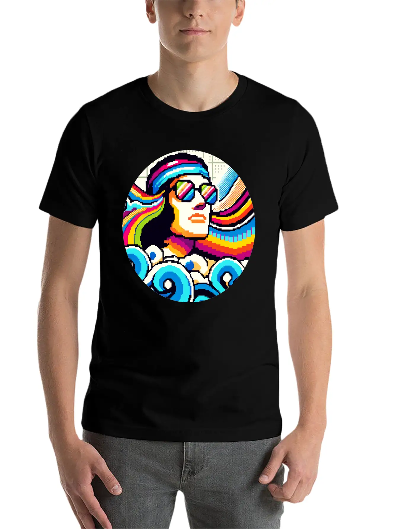 Retro Vibes: Groovy Hobbies In Pixel Art Breathable Graphic T-Shirt – Perfect For Casual Days