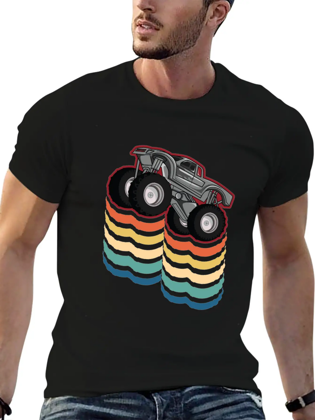 Retro Vintage Monster Truck... Monster Truck Breathable Graphic T-Shirt – Perfect For Casual Days