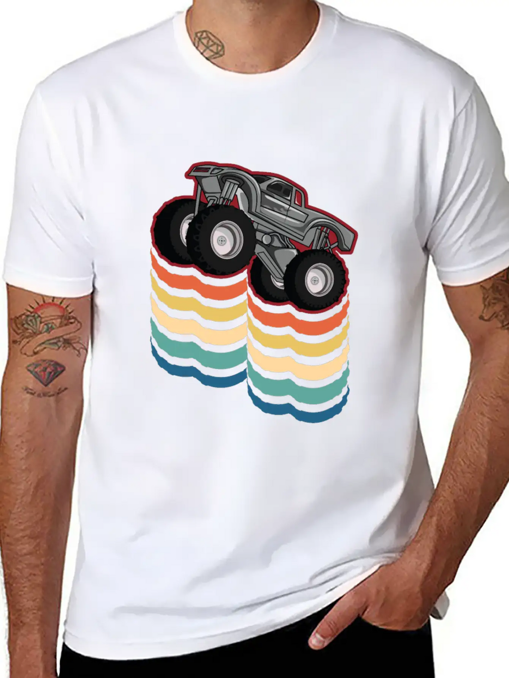 Retro Vintage Monster Truck... Monster Truck Breathable Graphic T-Shirt – Perfect For Casual Days