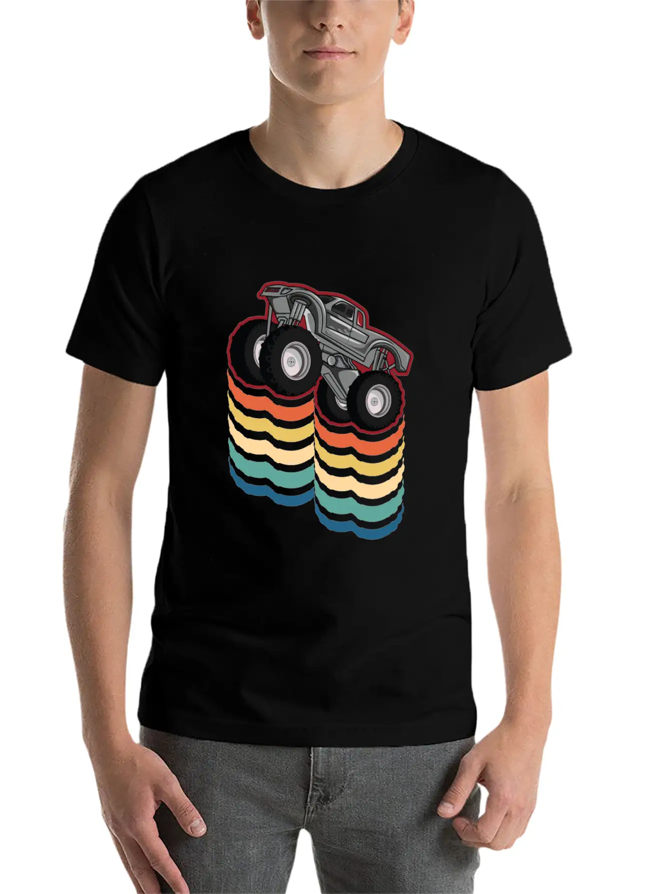 Retro Vintage Monster Truck... Monster Truck Breathable Graphic T-Shirt – Perfect For Casual Days