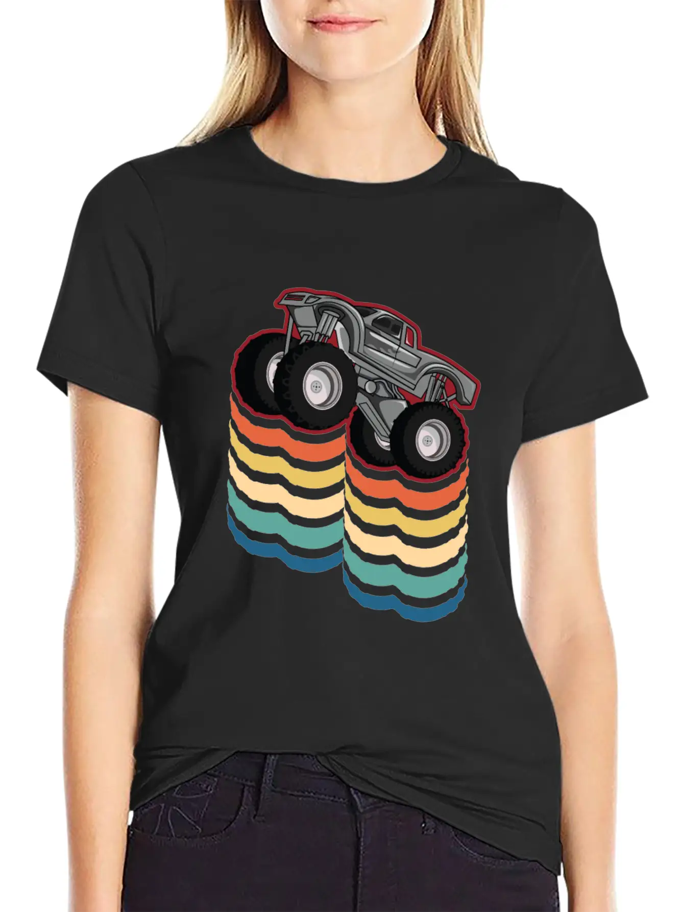 Retro Vintage Monster Truck... Monster Truck Breathable Graphic T-Shirt – Perfect For Casual Days