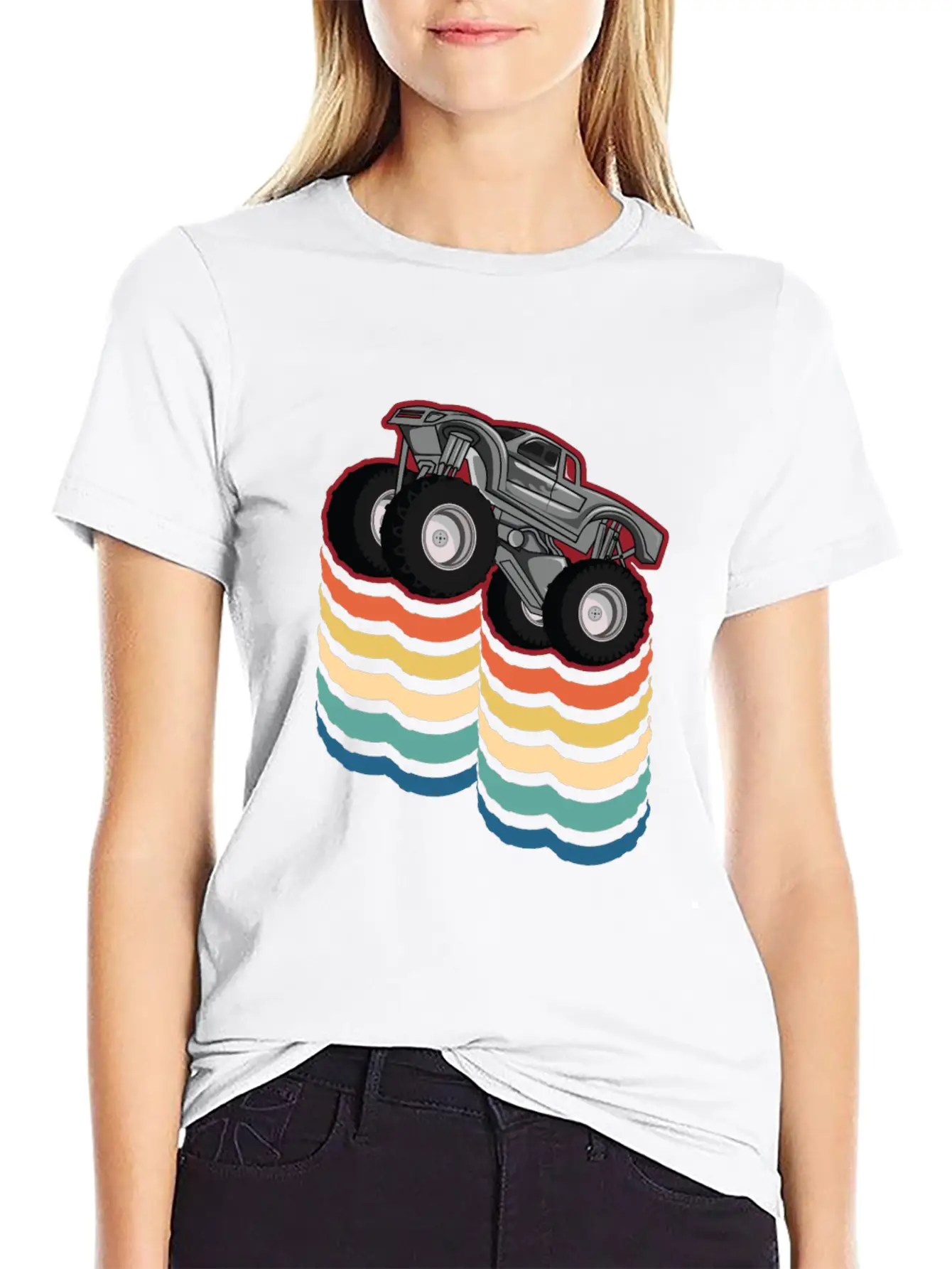 Retro Vintage Monster Truck... Monster Truck Breathable Graphic T-Shirt – Perfect For Casual Days