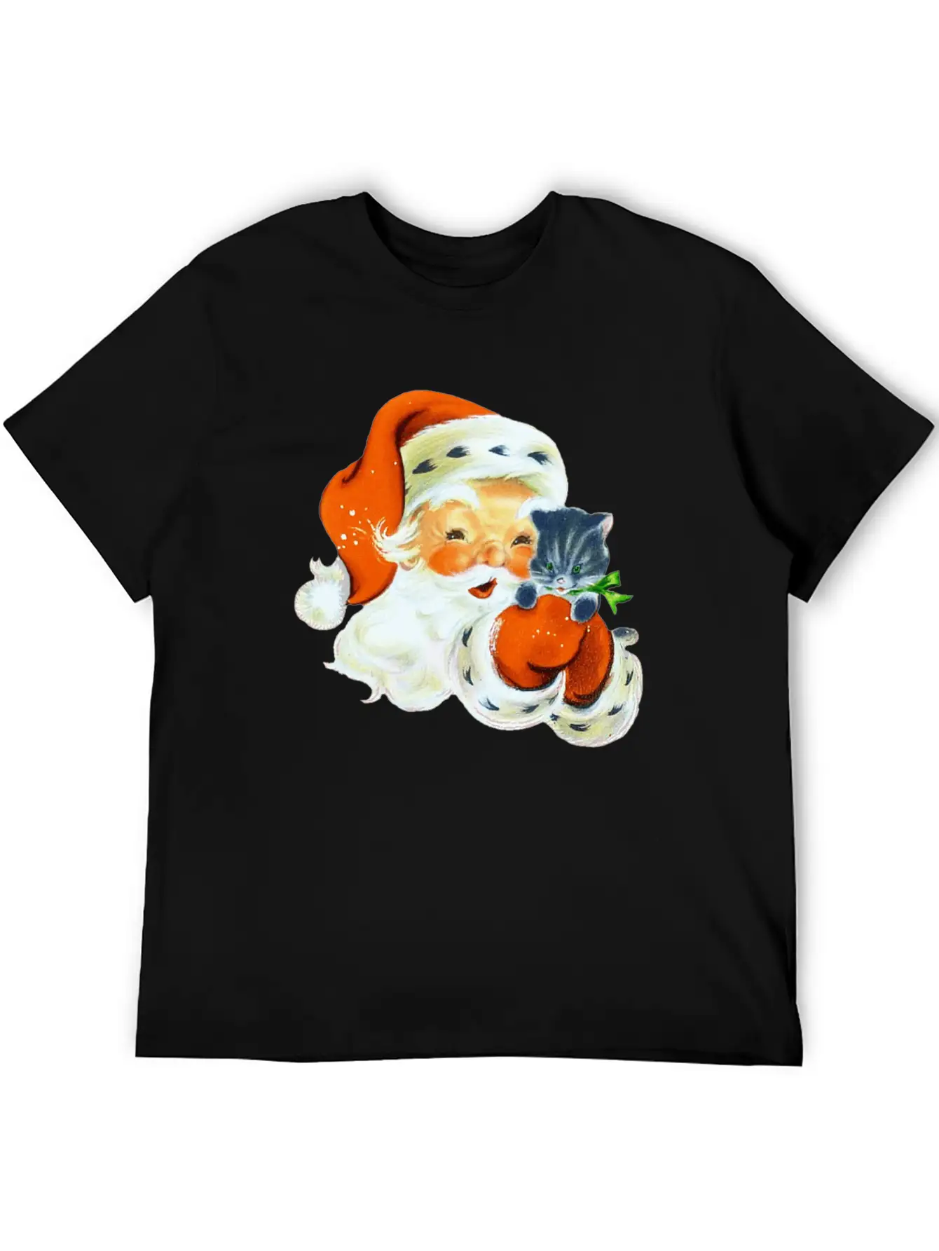 Retro Vintage Pink Santa Claus Christmas Breathable Graphic T-Shirt – Perfect For Casual Days
