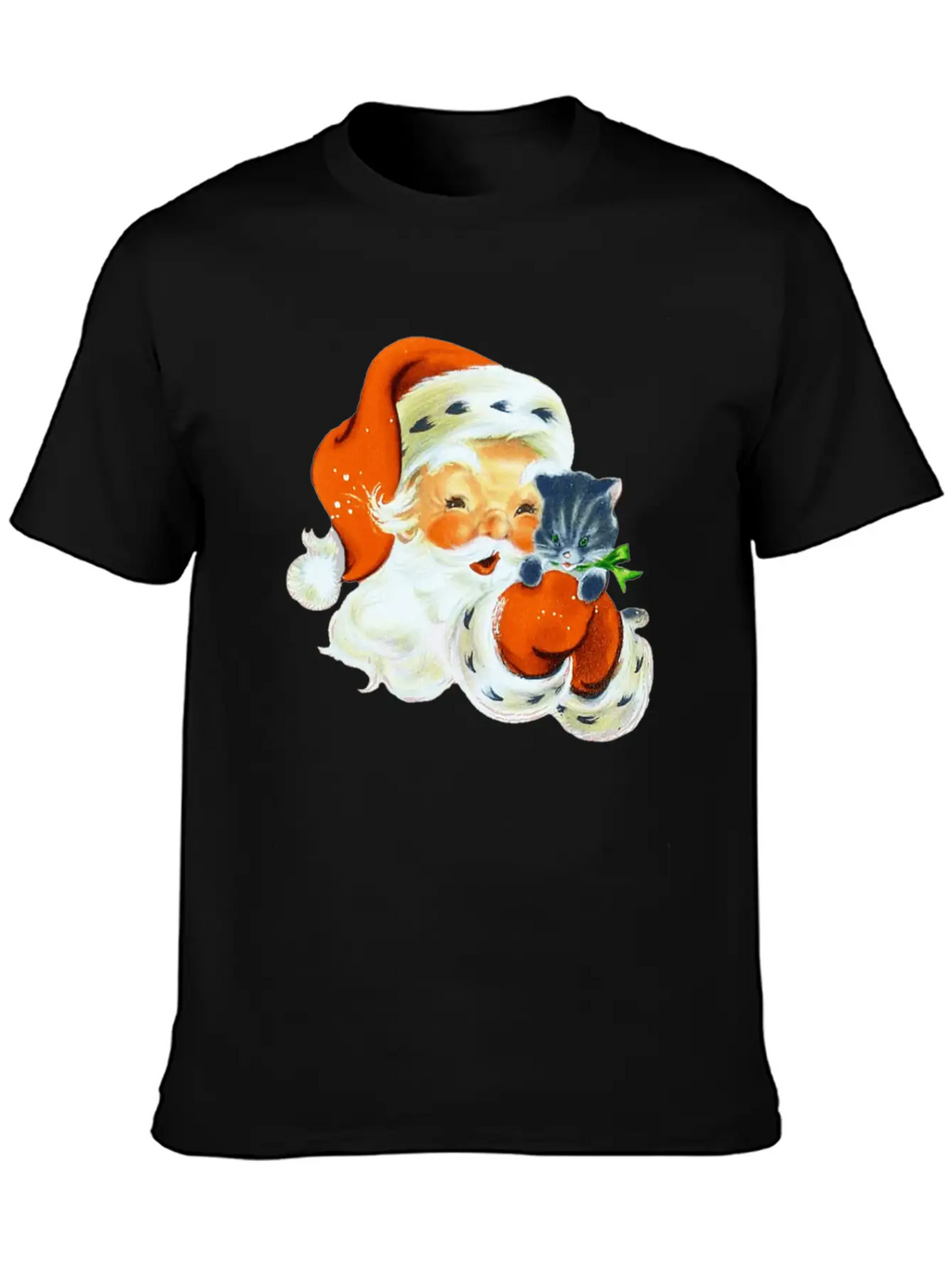 Retro Vintage Pink Santa Claus Christmas Breathable Graphic T-Shirt – Perfect For Casual Days