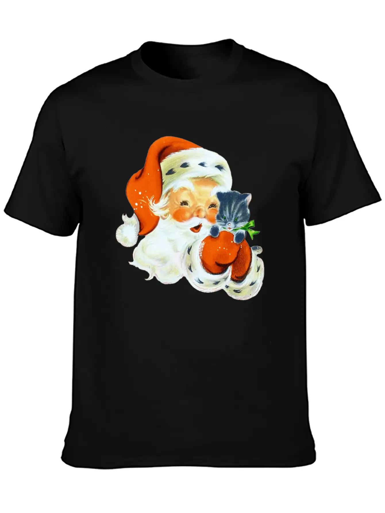 Retro Vintage Pink Santa Claus Christmas Breathable Graphic T-Shirt – Perfect For Casual Days