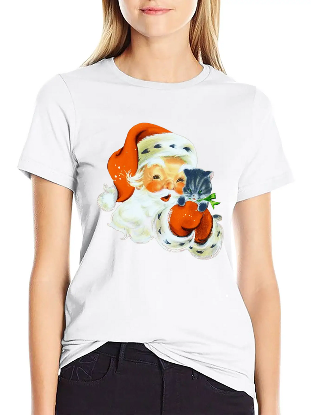 Retro Vintage Pink Santa Claus Christmas Breathable Graphic T-Shirt – Perfect For Casual Days