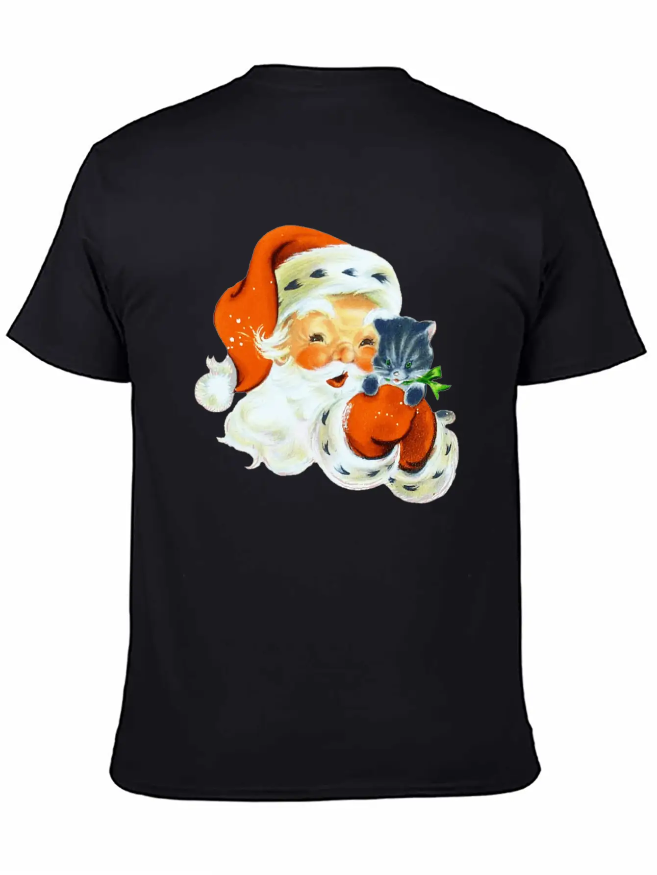 Retro Vintage Pink Santa Claus Christmas Breathable Graphic T-Shirt – Perfect For Casual Days
