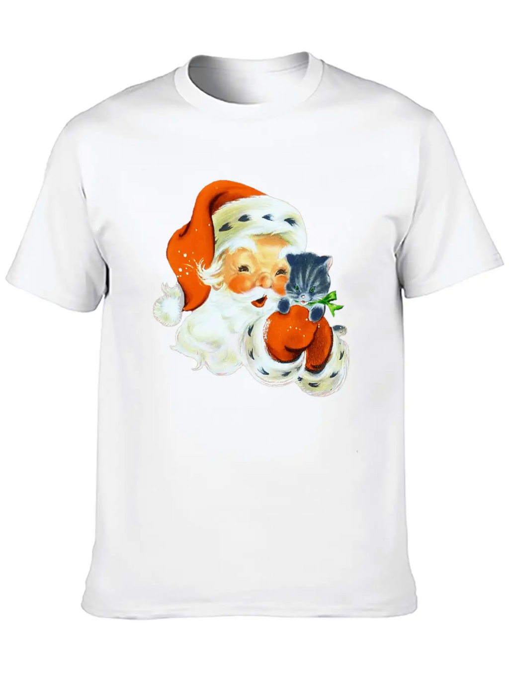 Retro Vintage Pink Santa Claus Christmas Breathable Graphic T-Shirt – Perfect For Casual Days