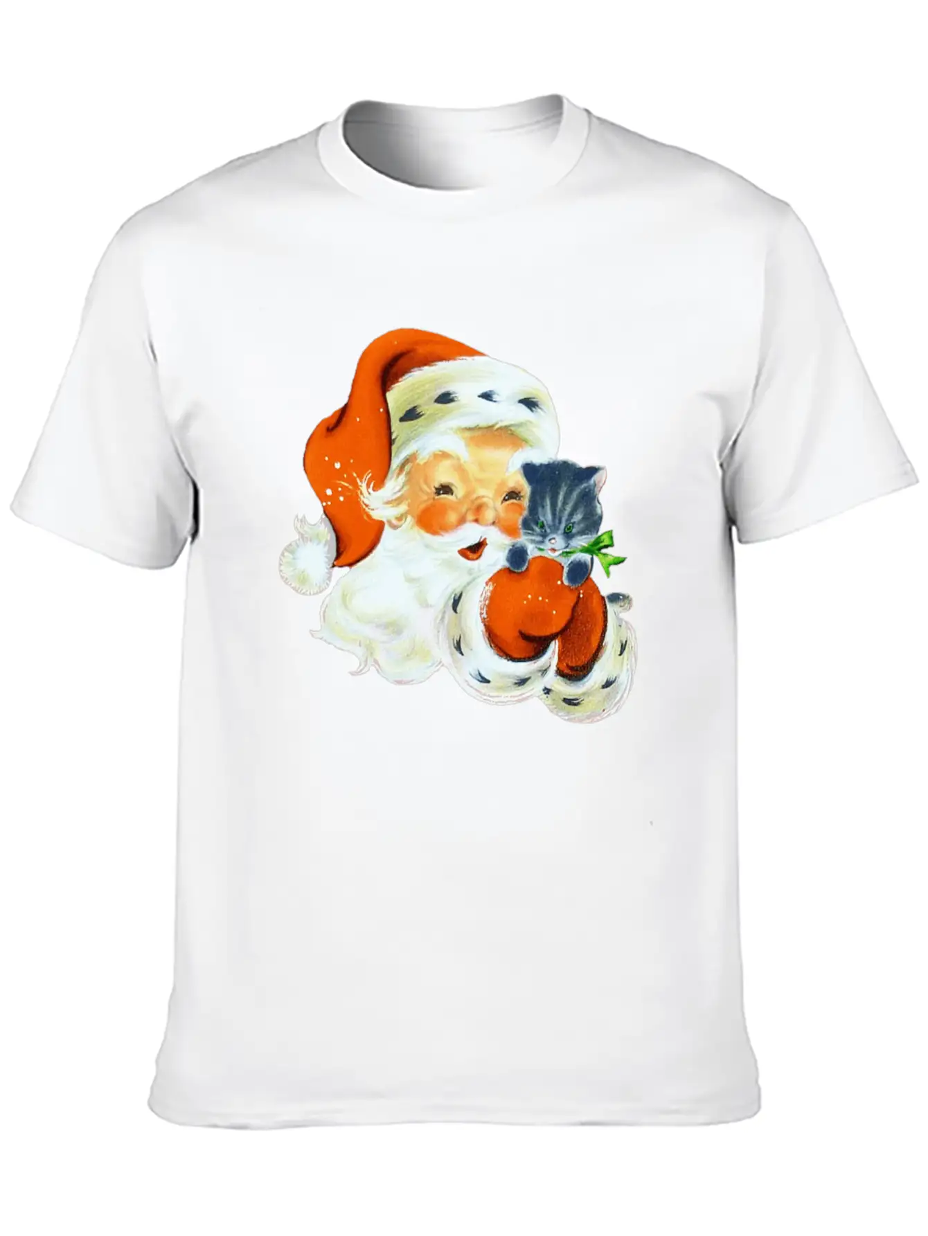 Retro Vintage Pink Santa Claus Christmas Breathable Graphic T-Shirt – Perfect For Casual Days