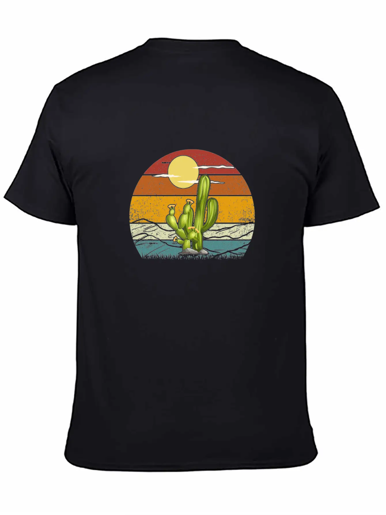 Retro Vintage Saguaro Cactus Cactus Sunset Desert Relaxed Everyday Tee – Lightweight And Durable Cotton
